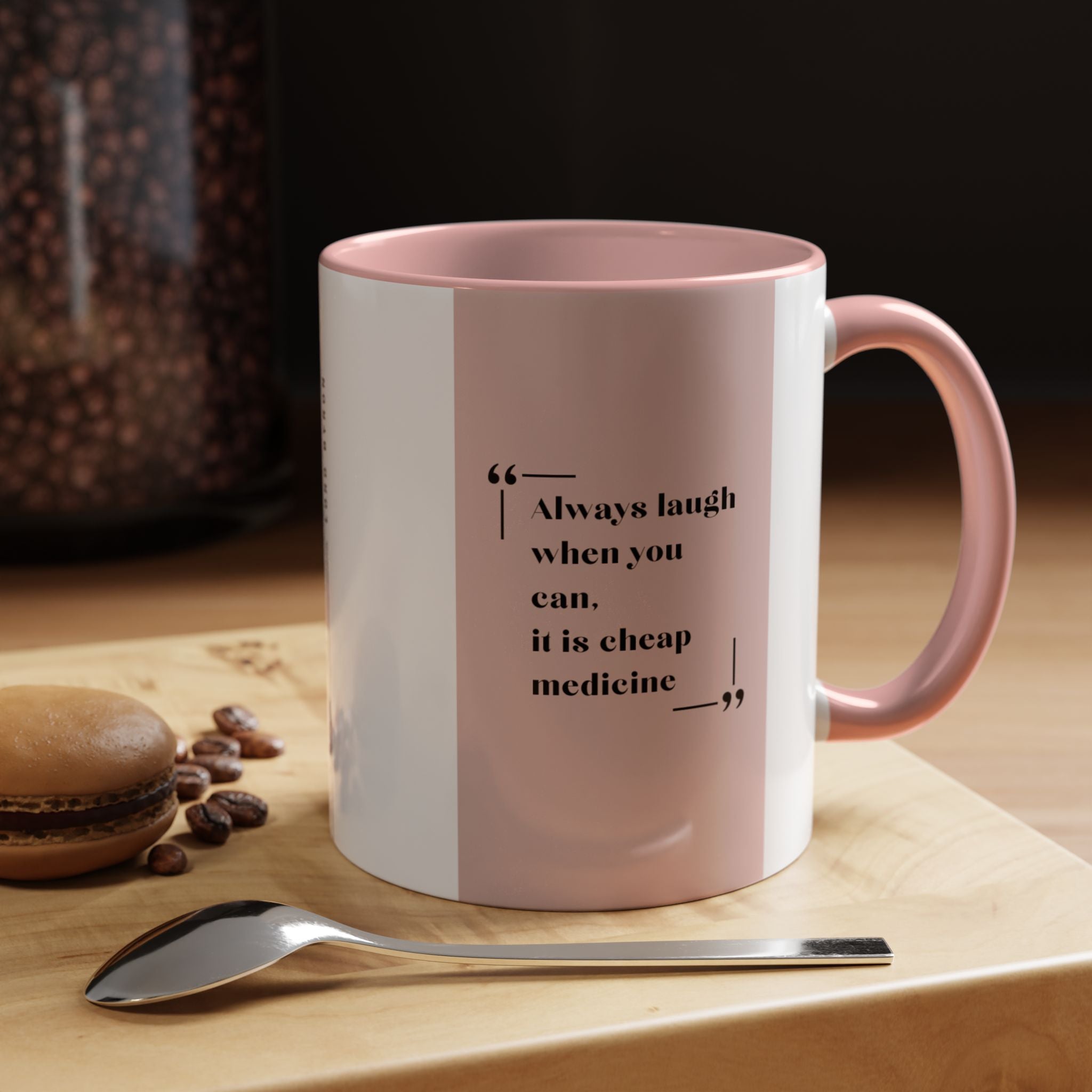 Lord Byron Laugh Quote Mug | Inspirational Coffee Cup | 11oz, 15oz Accent Mugs for Positivity & Literary Fans