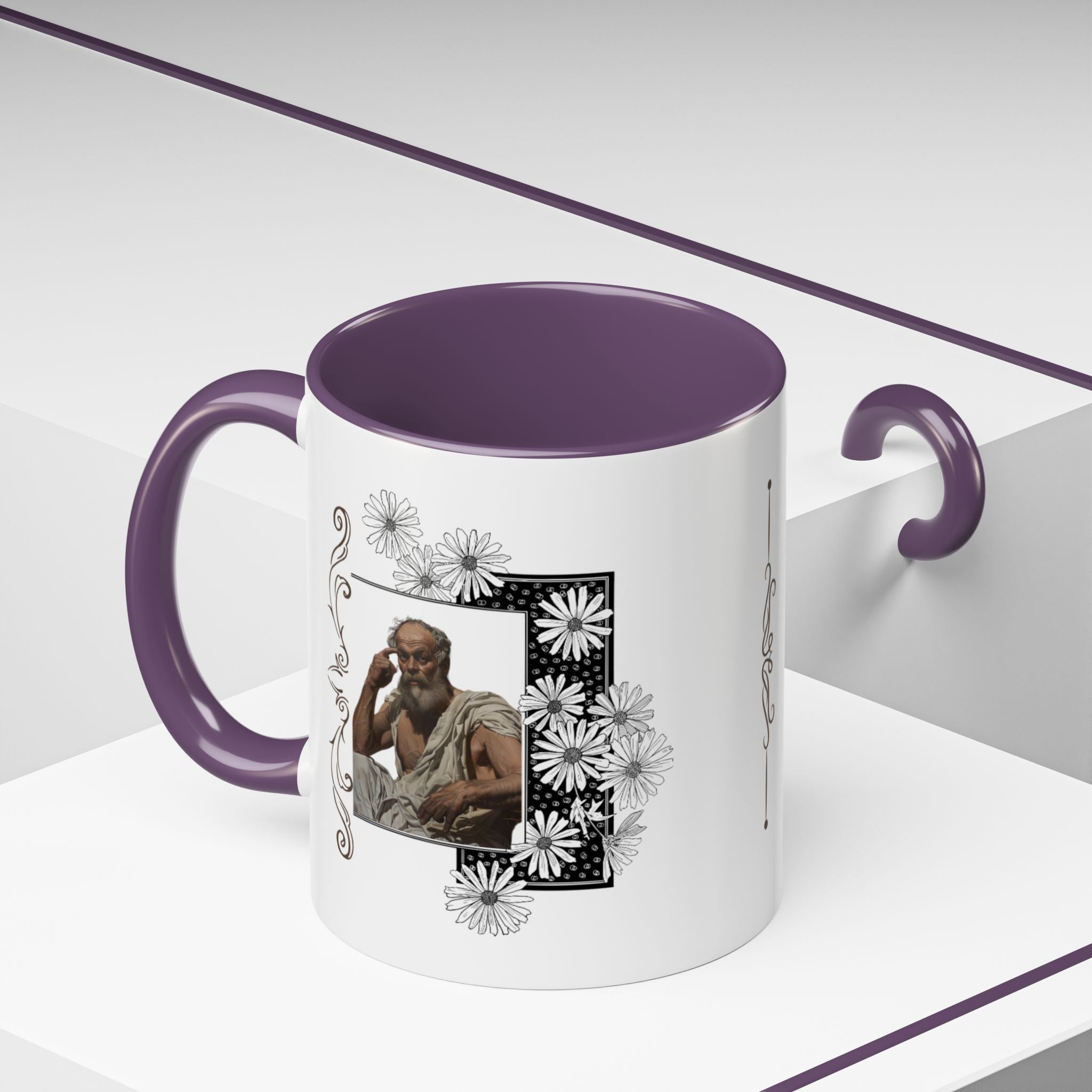 Socrates I Cannot Teach, Only Make Them Think Quote Mug | Thought-Provoking Philosophy Coffee Cup | 11oz, 15oz Accent Mugs for Philosophers