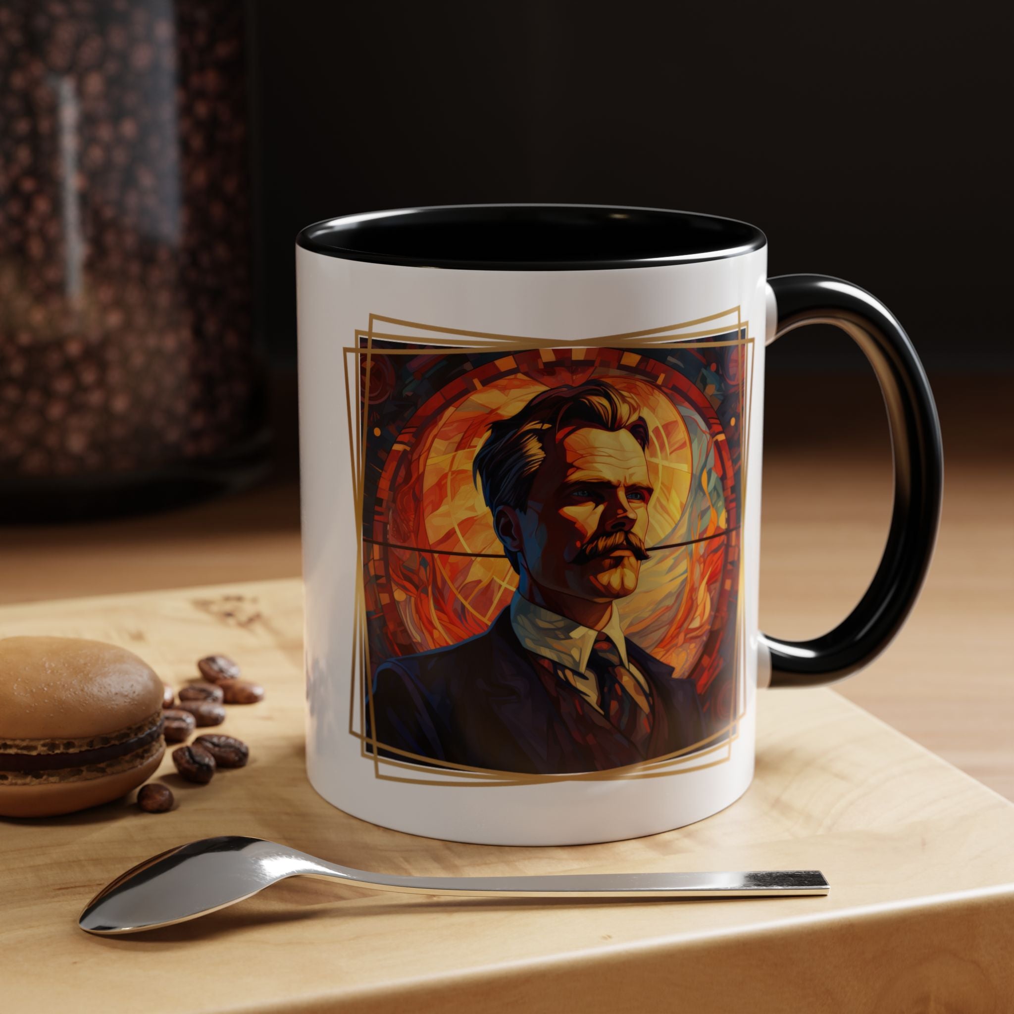 Nietzsche What does not kill us Quote Coffee Cup | 11oz, 15oz Accent Mugs for Philosophy Lovers & Thoughtful Gifts