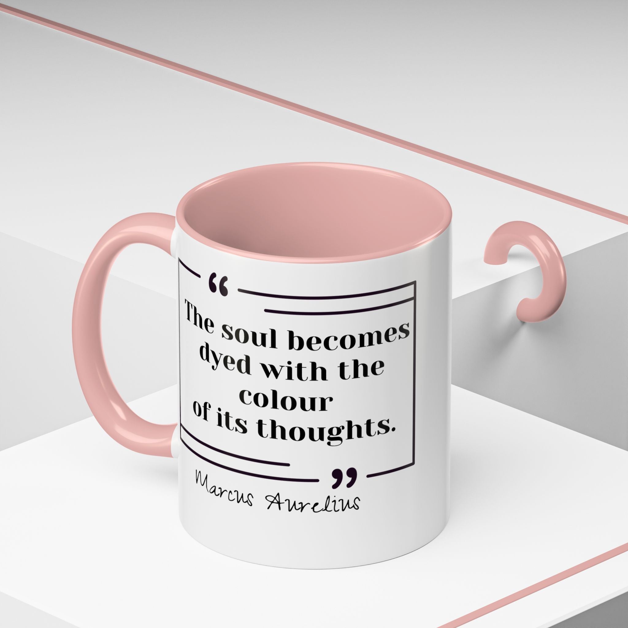 Marcus Aurelius Colour of a Soul Quote Mug | Philosophical Coffee Cup | 11oz, 15oz Accent Mugs for Thinkers| Stoics| Roman Empire