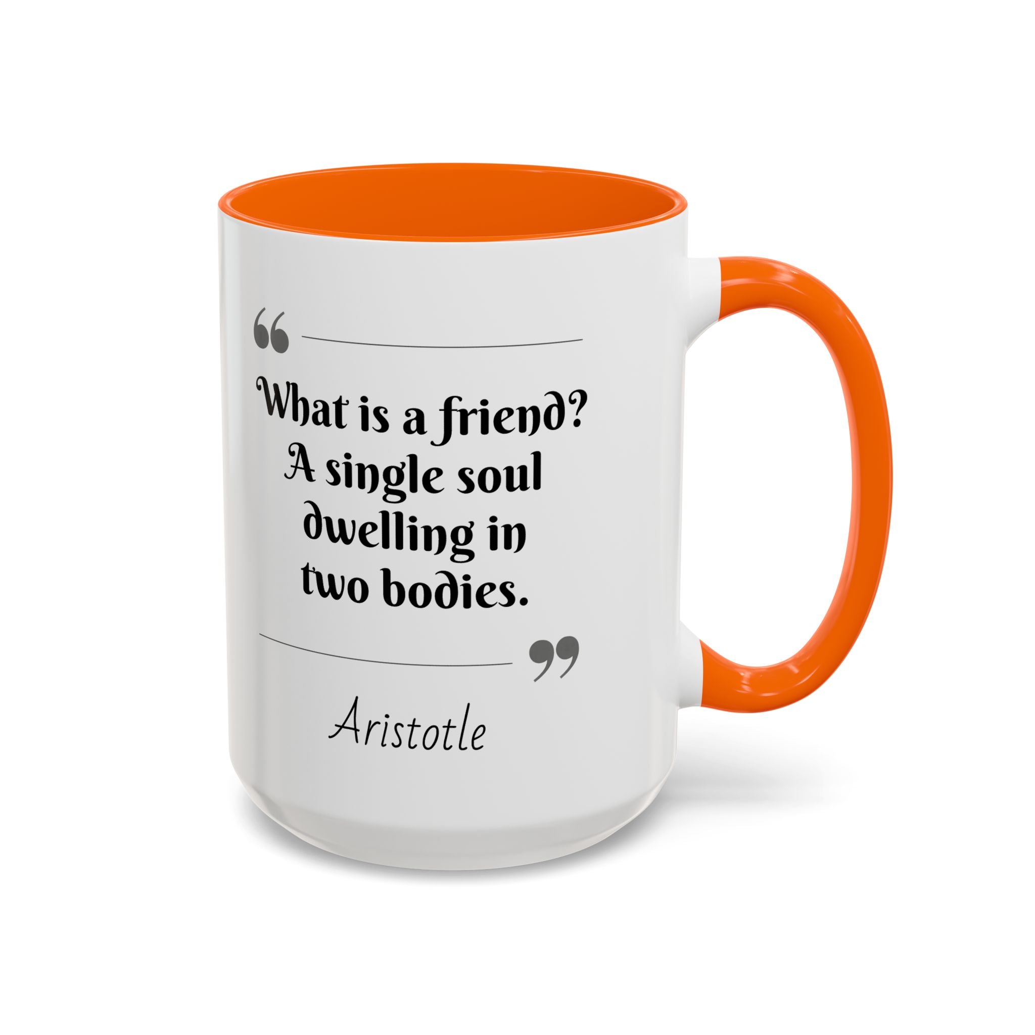Aristotle What is a Friend Quote Mug | Motivational Philosophy Cup | 11oz, 15oz Accent Mugs for Thinkers & Positivity Lovers