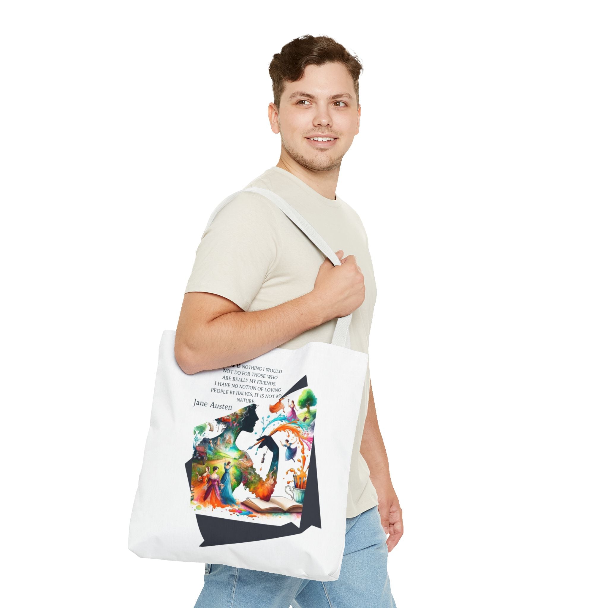 Jane Austen - There is nothing I wouldn't do for my friends Tote Bag (AOP) in 3 sizes