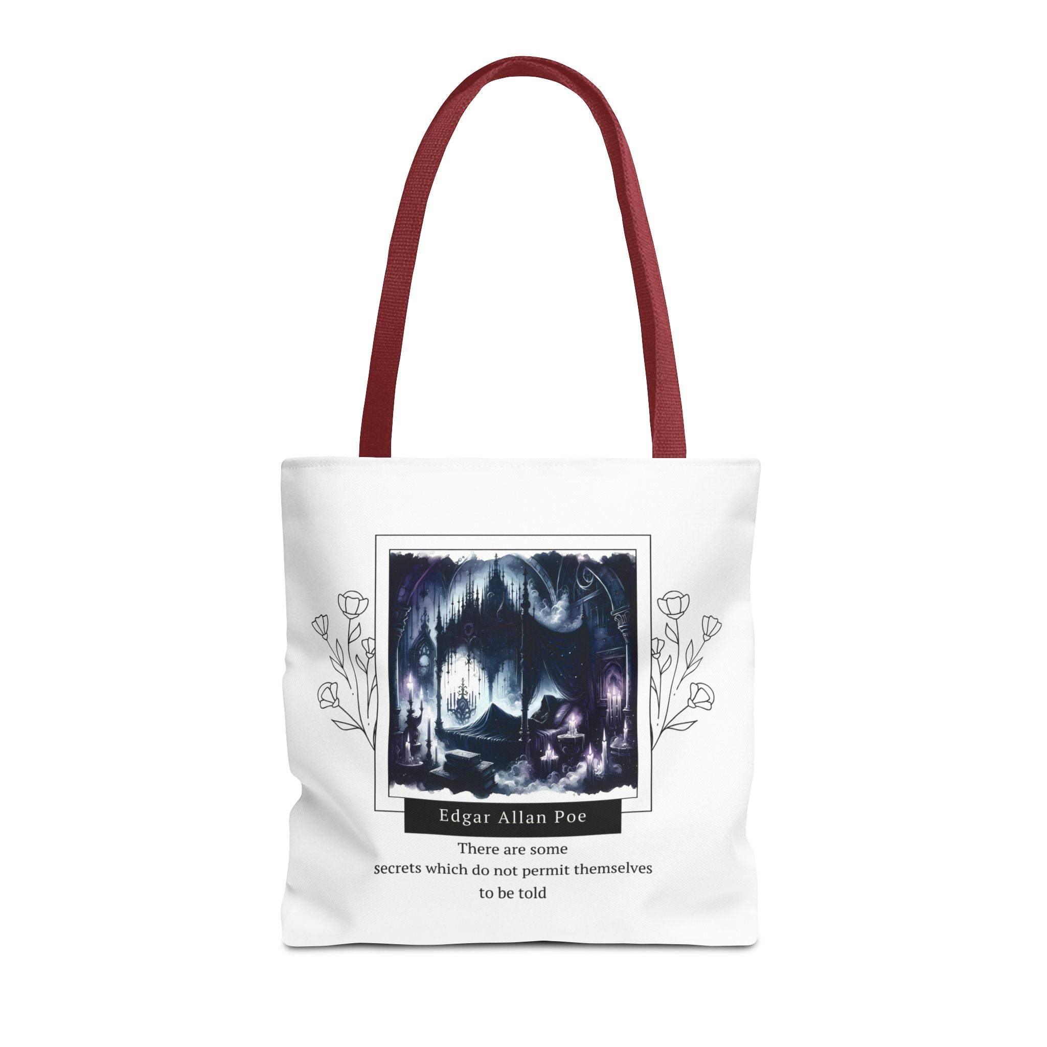 Edgar Allan Poe Secrets Quote Tote Bag | Mysterious AOP Tote