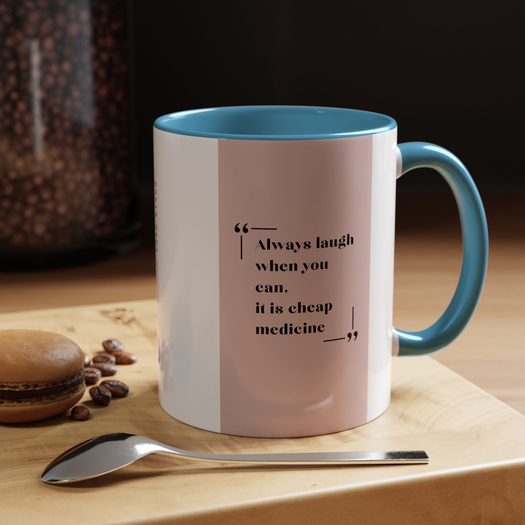 Lord Byron Laugh Quote Mug | Inspirational Coffee Cup | 11oz, 15oz Accent Mugs for Positivity & Literary Fans