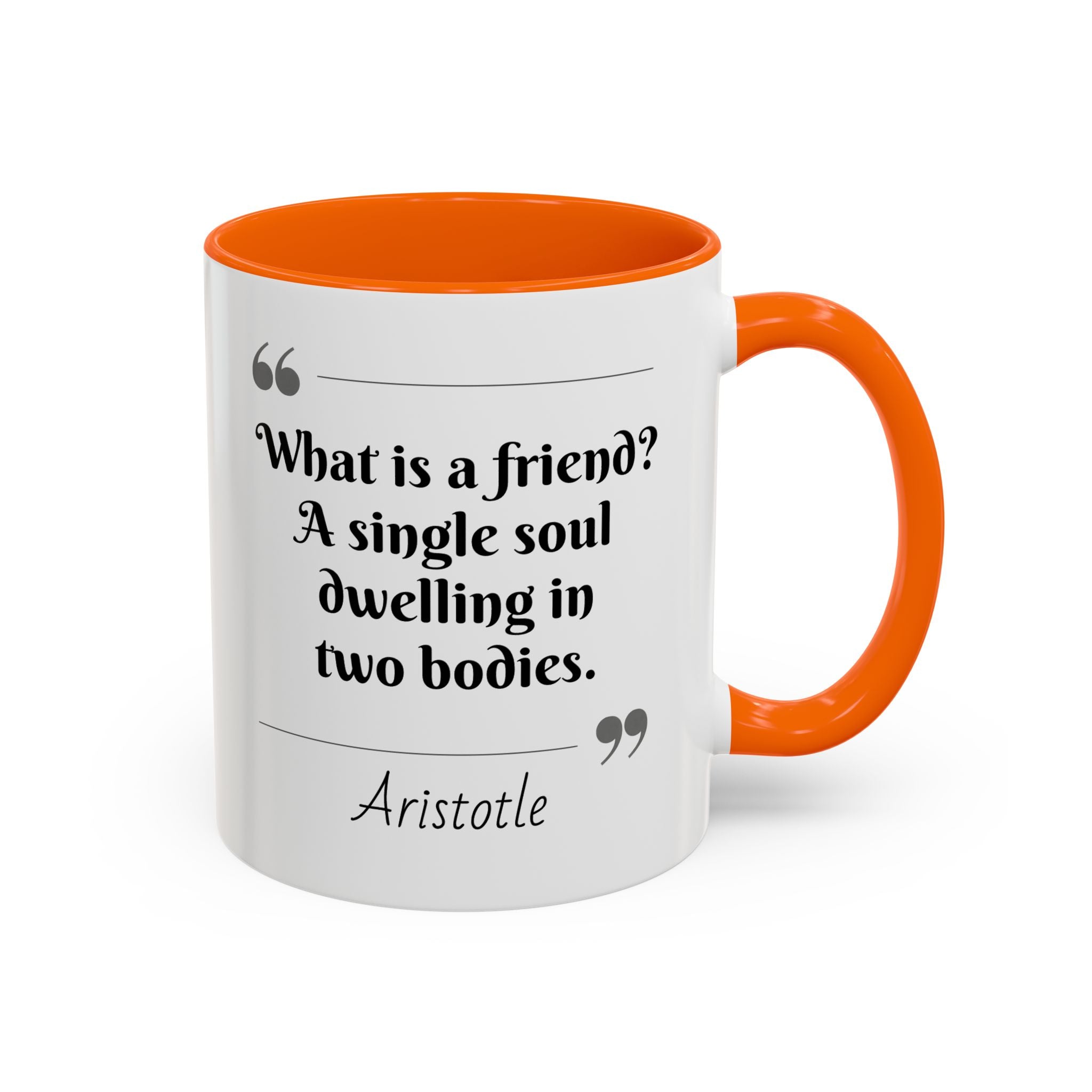 Aristotle What is a Friend Quote Mug | Motivational Philosophy Cup | 11oz, 15oz Accent Mugs for Thinkers & Positivity Lovers