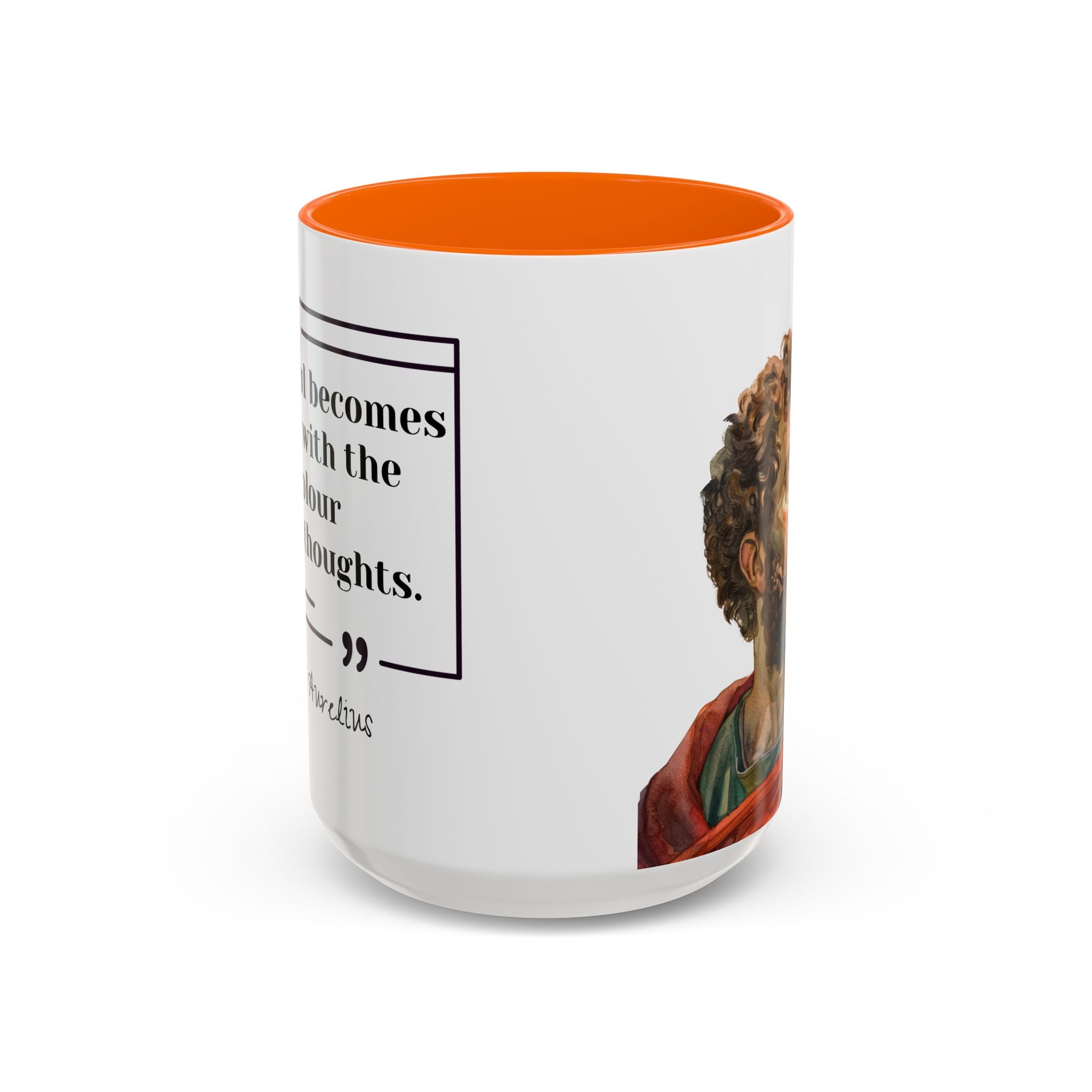 Marcus Aurelius Colour of a Soul Quote Mug | Philosophical Coffee Cup | 11oz, 15oz Accent Mugs for Thinkers| Stoics| Roman Empire