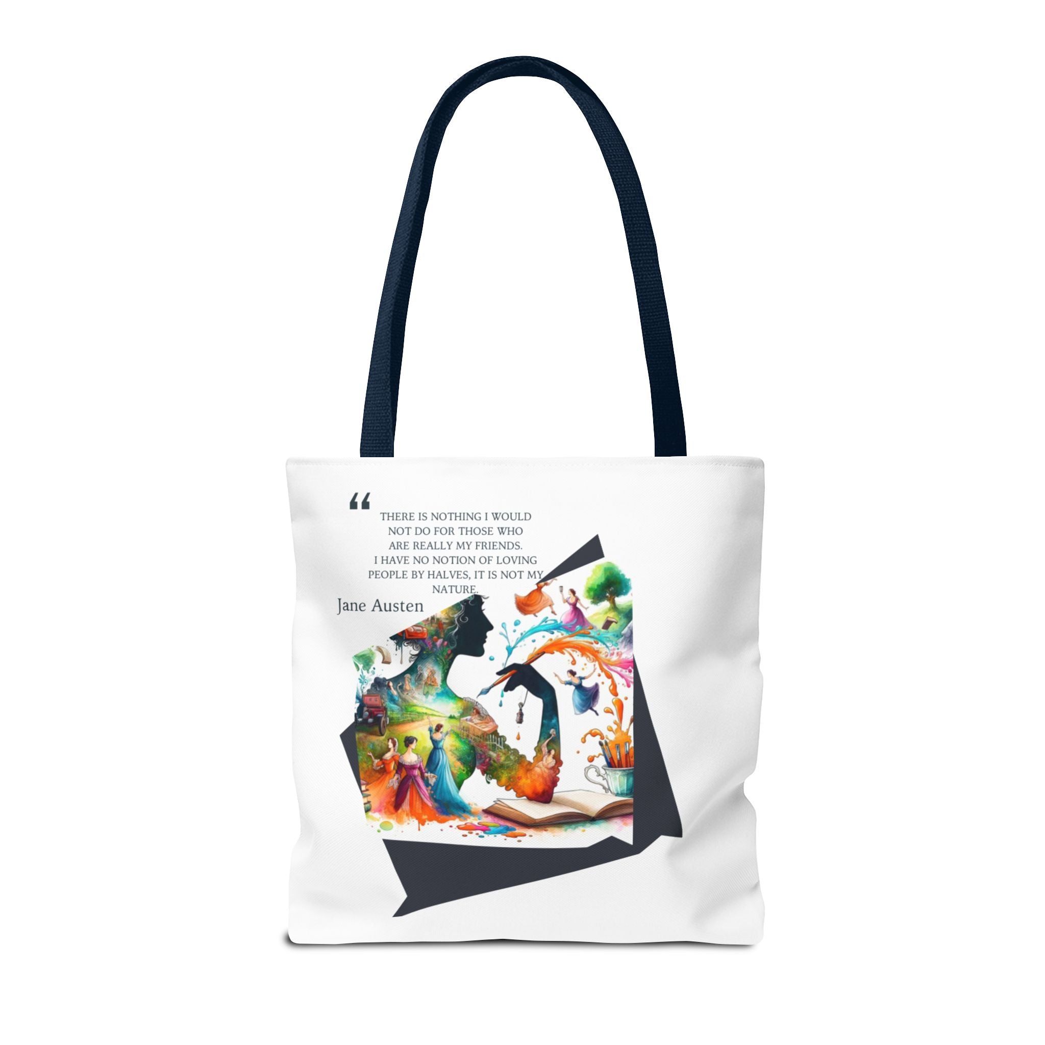 Jane Austen - There is nothing I wouldn't do for my friends Tote Bag (AOP) in 3 sizes