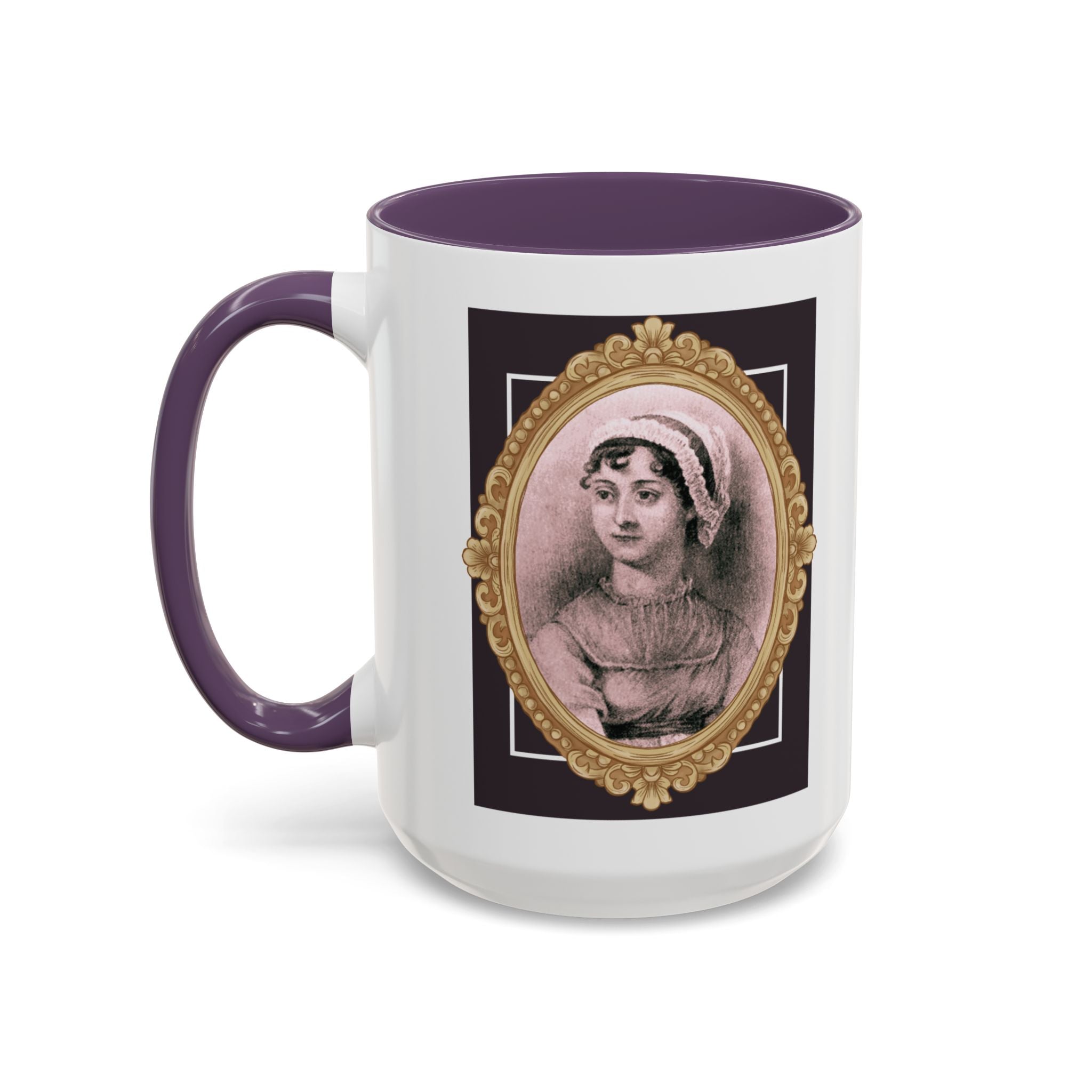 Jane Austen If I Loved You Less, I Might Talk About It More Author Picture Accent Coffee Mug - 11oz & 15oz Options | Romance Gift