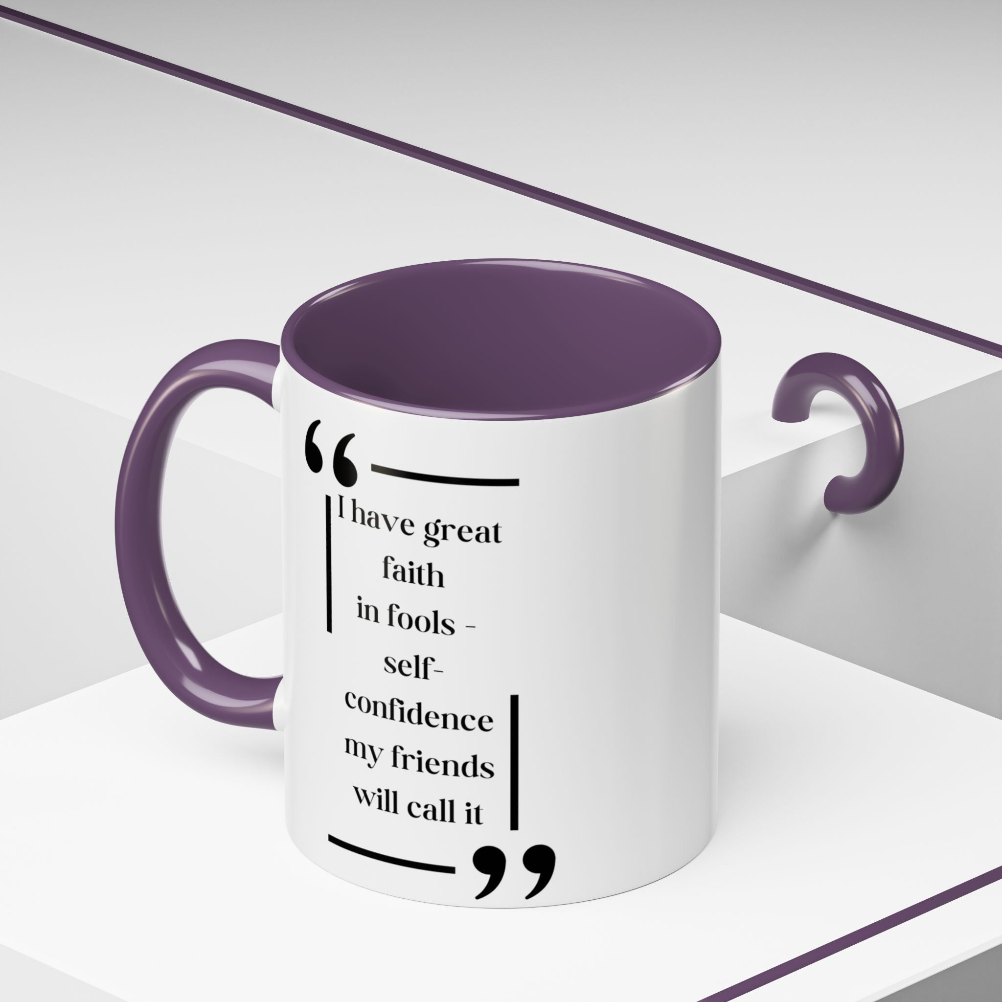 Edgar Allan Poe Quote Mug - I Have Great Faith in Fools - with Author Drawing  | 11oz & 15oz Options | Humor and Sarcasm mug