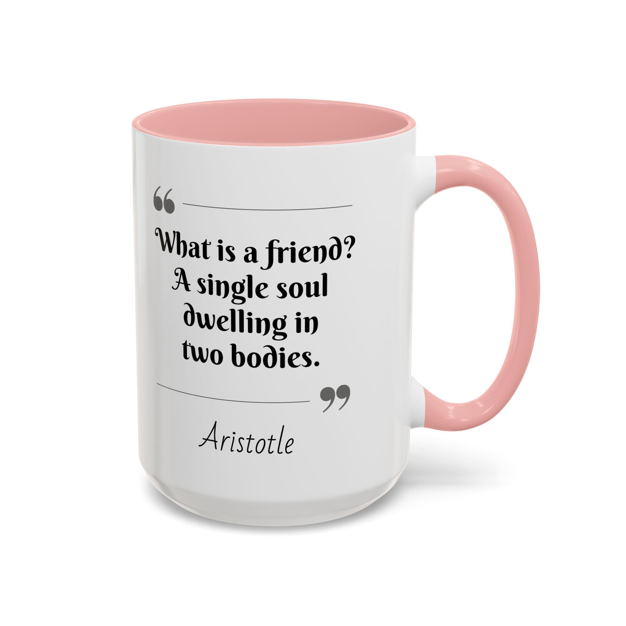Aristotle What is a Friend Quote Mug | Motivational Philosophy Cup | 11oz, 15oz Accent Mugs for Thinkers & Positivity Lovers