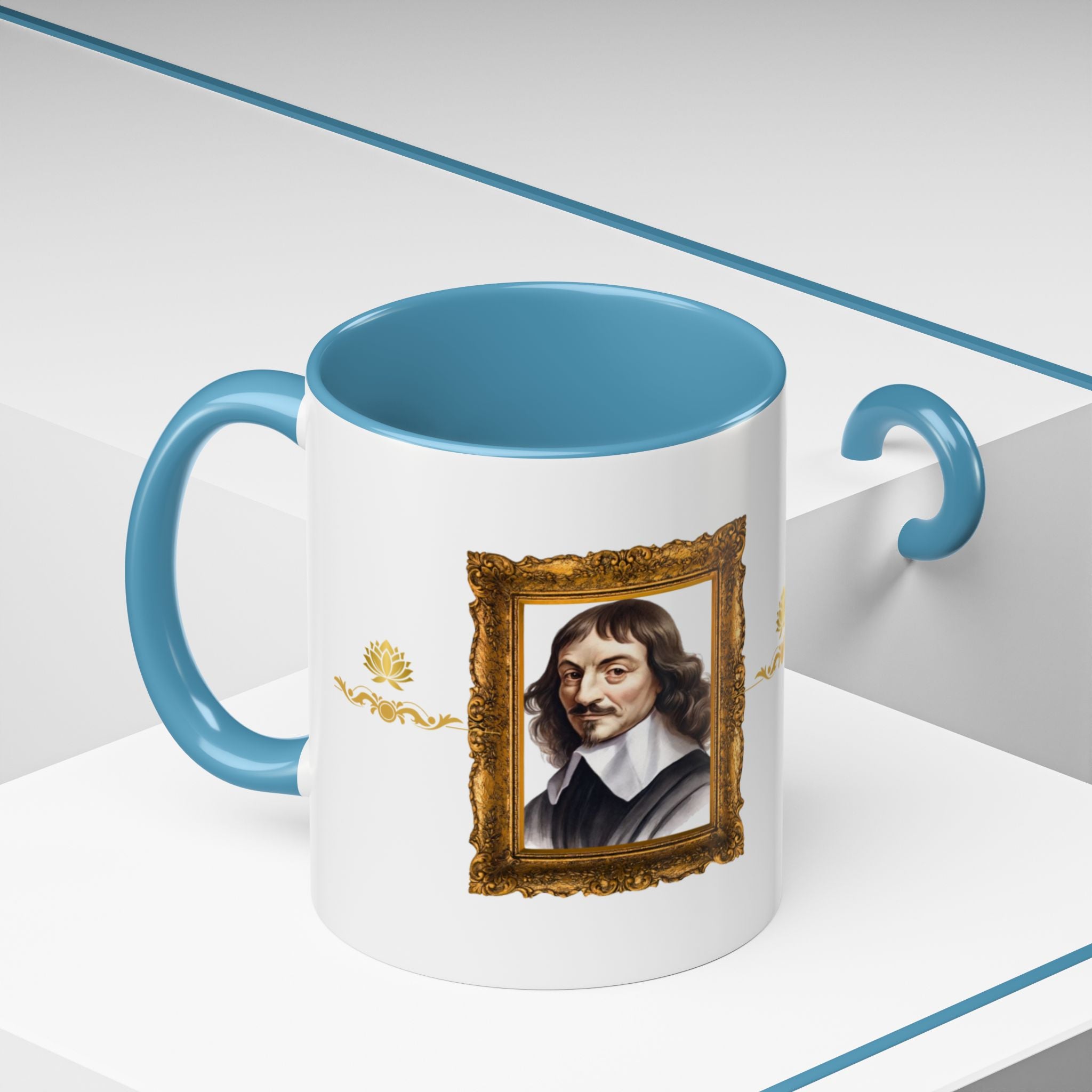 Rene Descartes -  I think, therefore I am - Quote Accent Coffee Mug (11, 15oz)