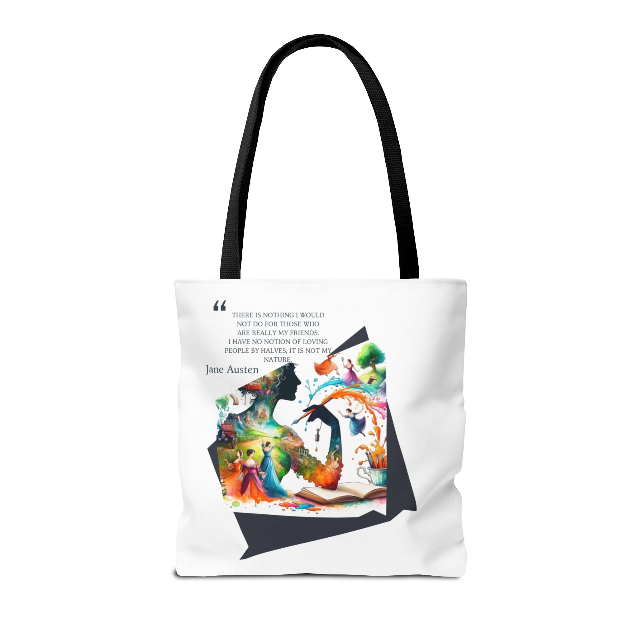 Jane Austen - There is nothing I wouldn't do for my friends Tote Bag (AOP) in 3 sizes