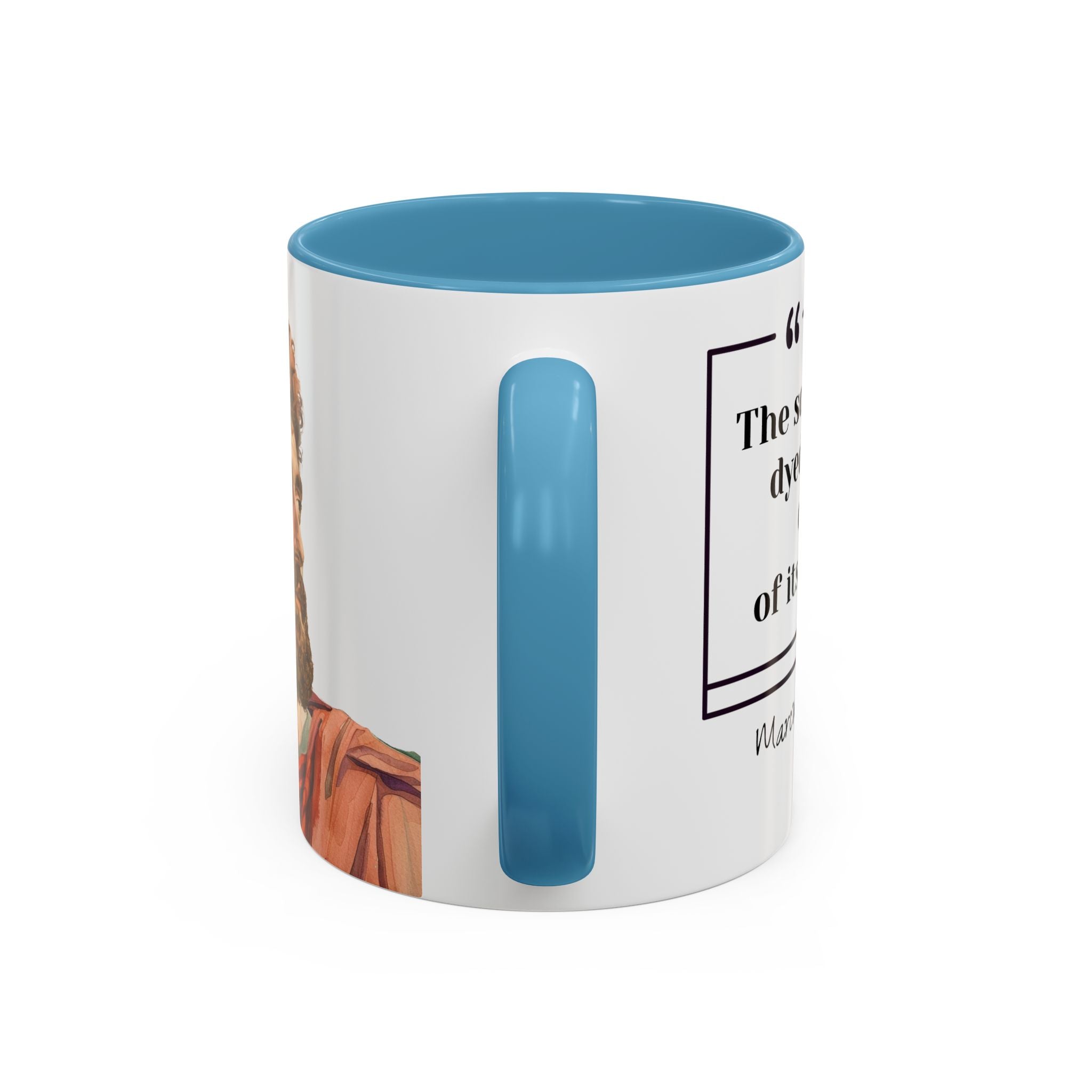 Marcus Aurelius Colour of a Soul Quote Mug | Philosophical Coffee Cup | 11oz, 15oz Accent Mugs for Thinkers| Stoics| Roman Empire