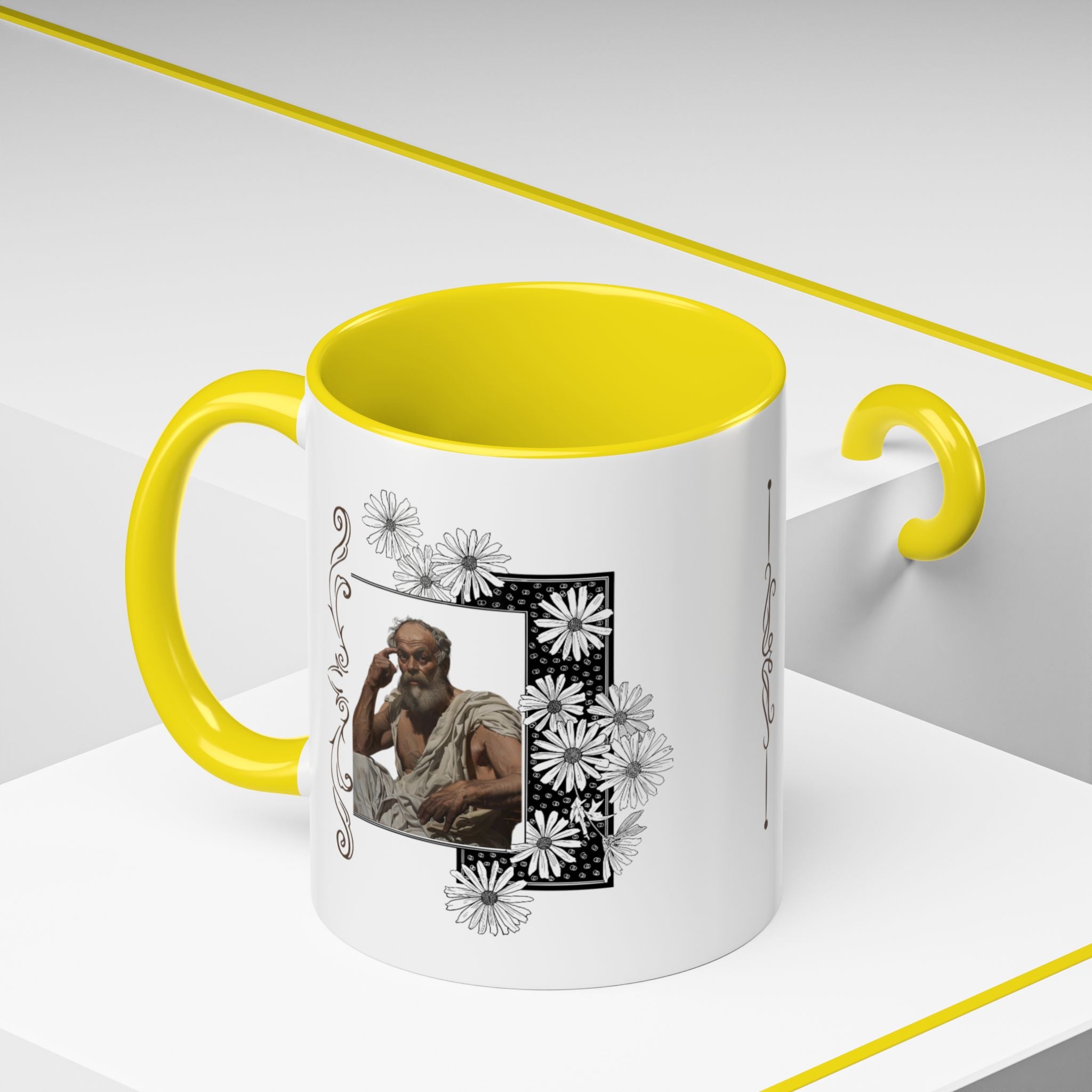 Socrates I Cannot Teach, Only Make Them Think Quote Mug | Thought-Provoking Philosophy Coffee Cup | 11oz, 15oz Accent Mugs for Philosophers