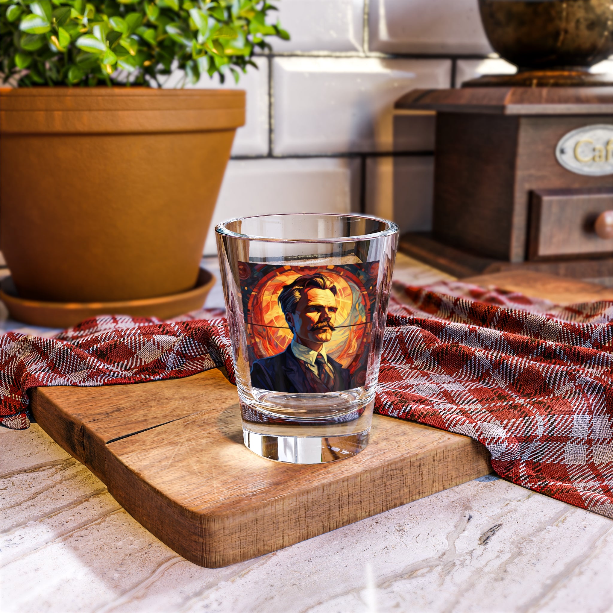 Friedrich Nietzsche Shot Glass, 1.5oz | Philosopher Shot Glass | Nihilism | German Philosophers