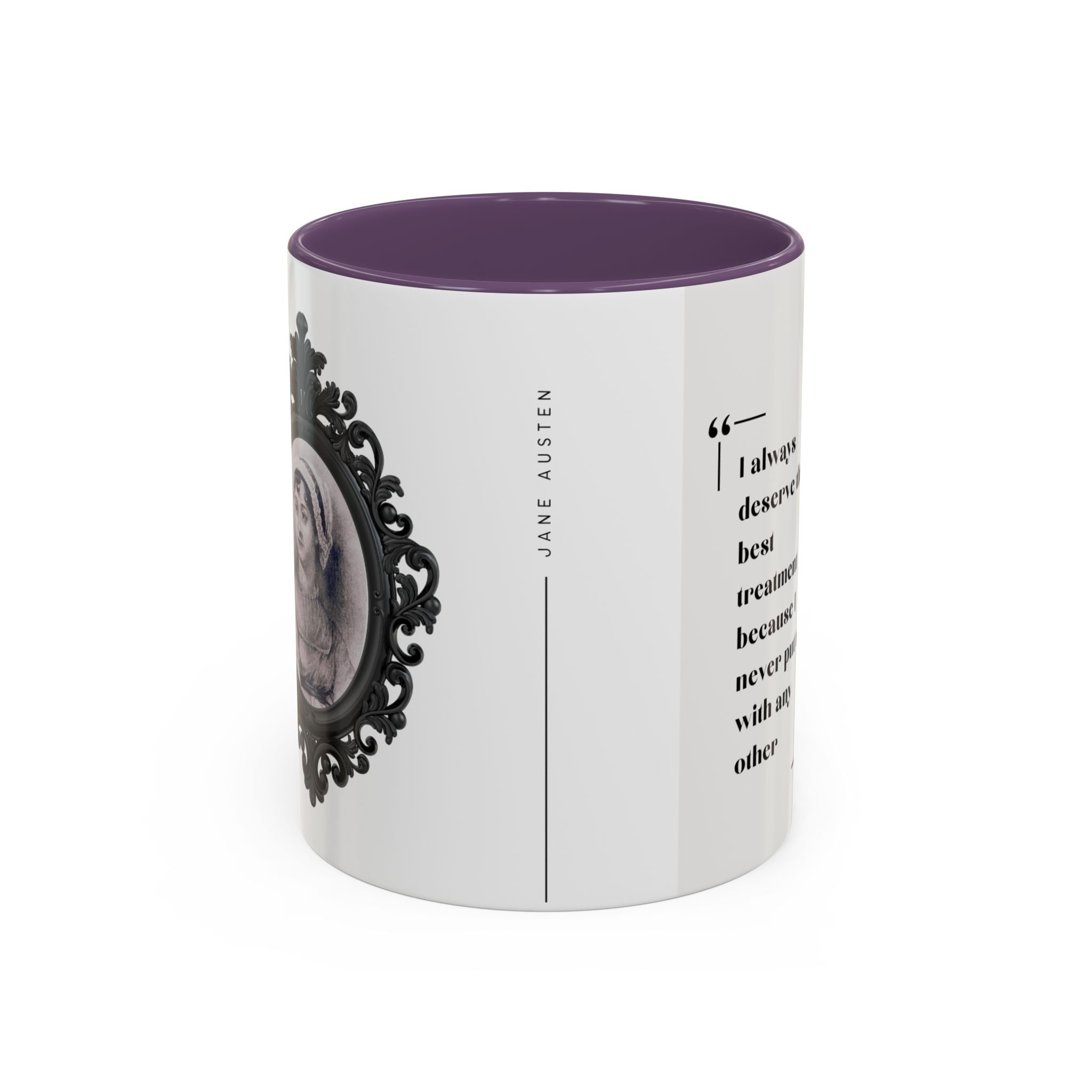 Jane Austen Best Treatment Quote Coffee Mug | Empowering Accent Mug (11, 15oz) | Perfect Gift for Literary Enthusiasts