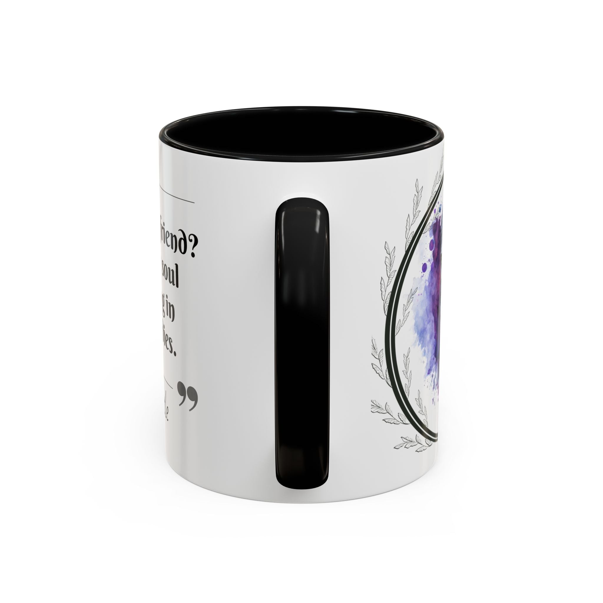 Aristotle What is a Friend Quote Mug | Motivational Philosophy Cup | 11oz, 15oz Accent Mugs for Thinkers & Positivity Lovers