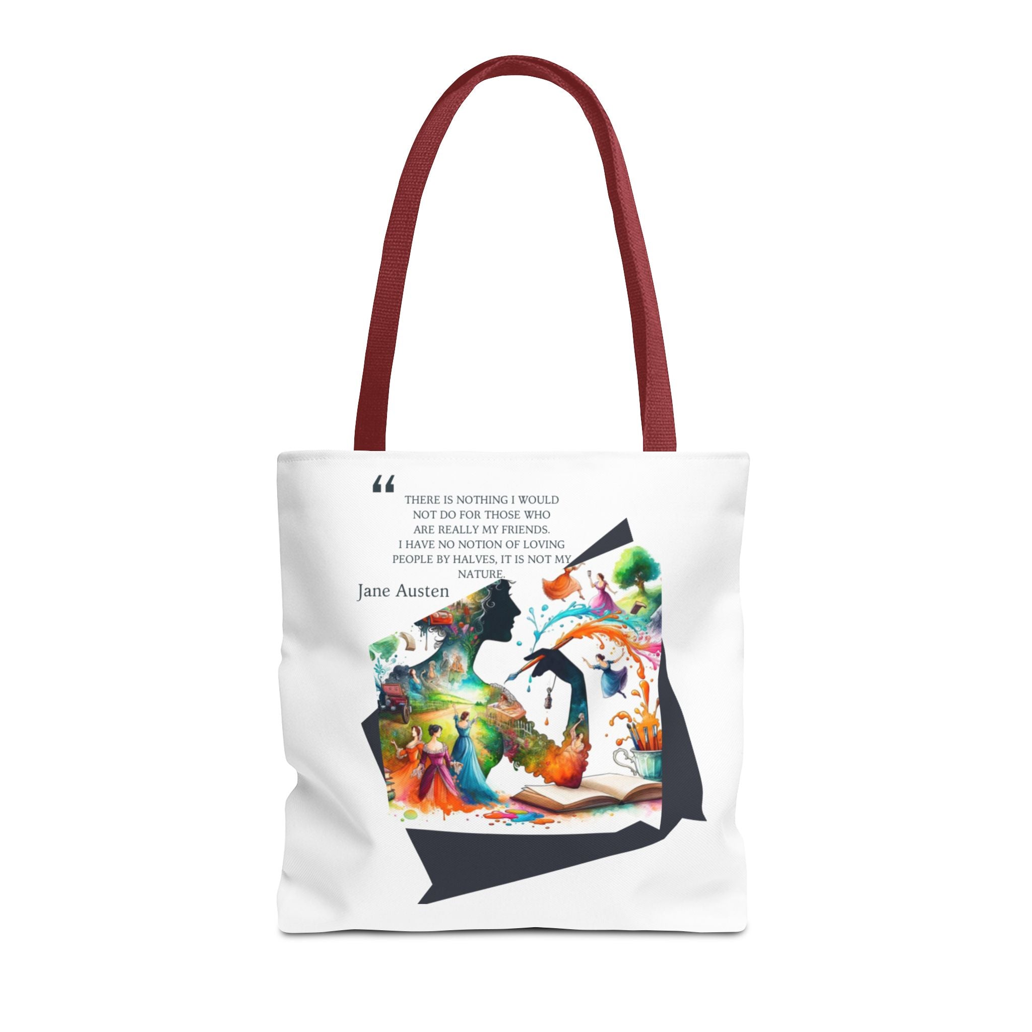 Jane Austen - There is nothing I wouldn't do for my friends Tote Bag (AOP) in 3 sizes