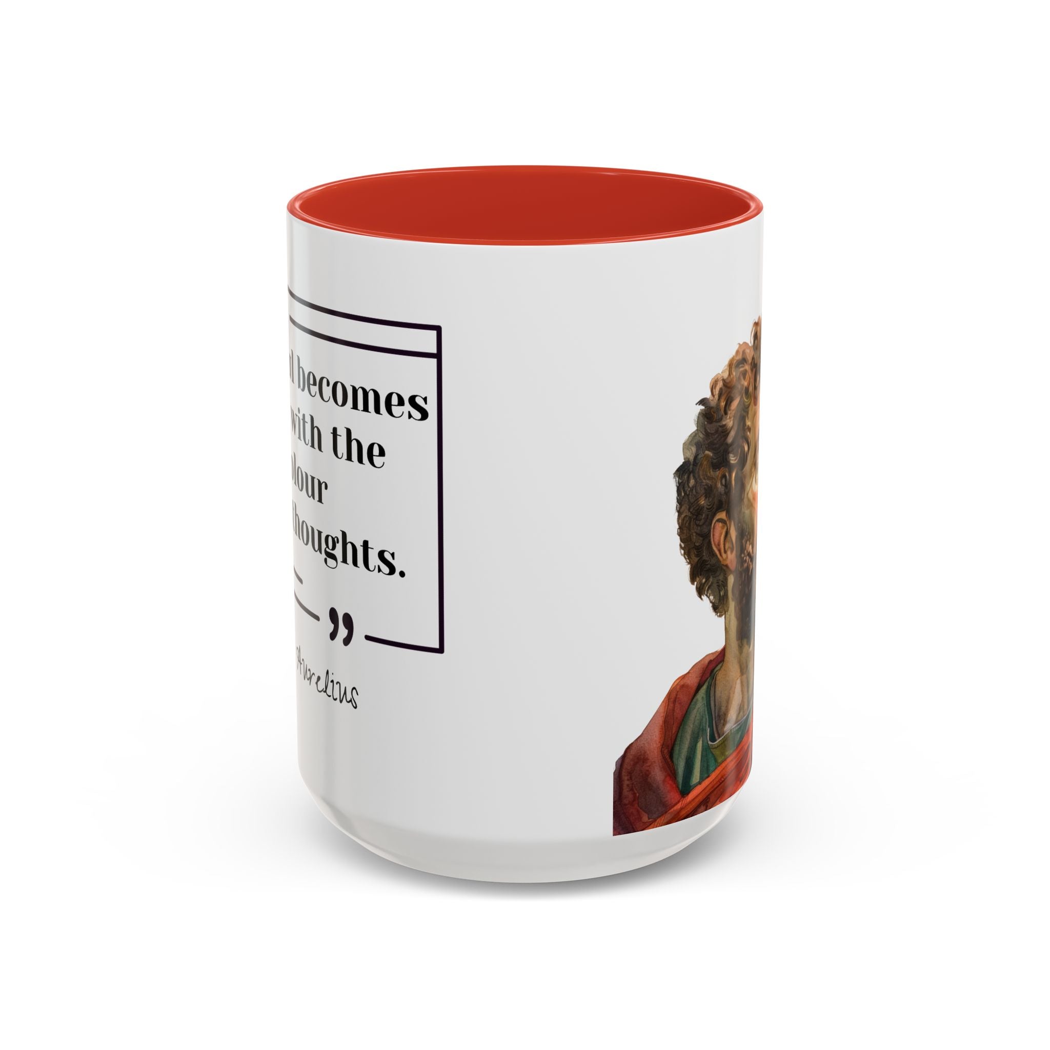 Marcus Aurelius Colour of a Soul Quote Mug | Philosophical Coffee Cup | 11oz, 15oz Accent Mugs for Thinkers| Stoics| Roman Empire