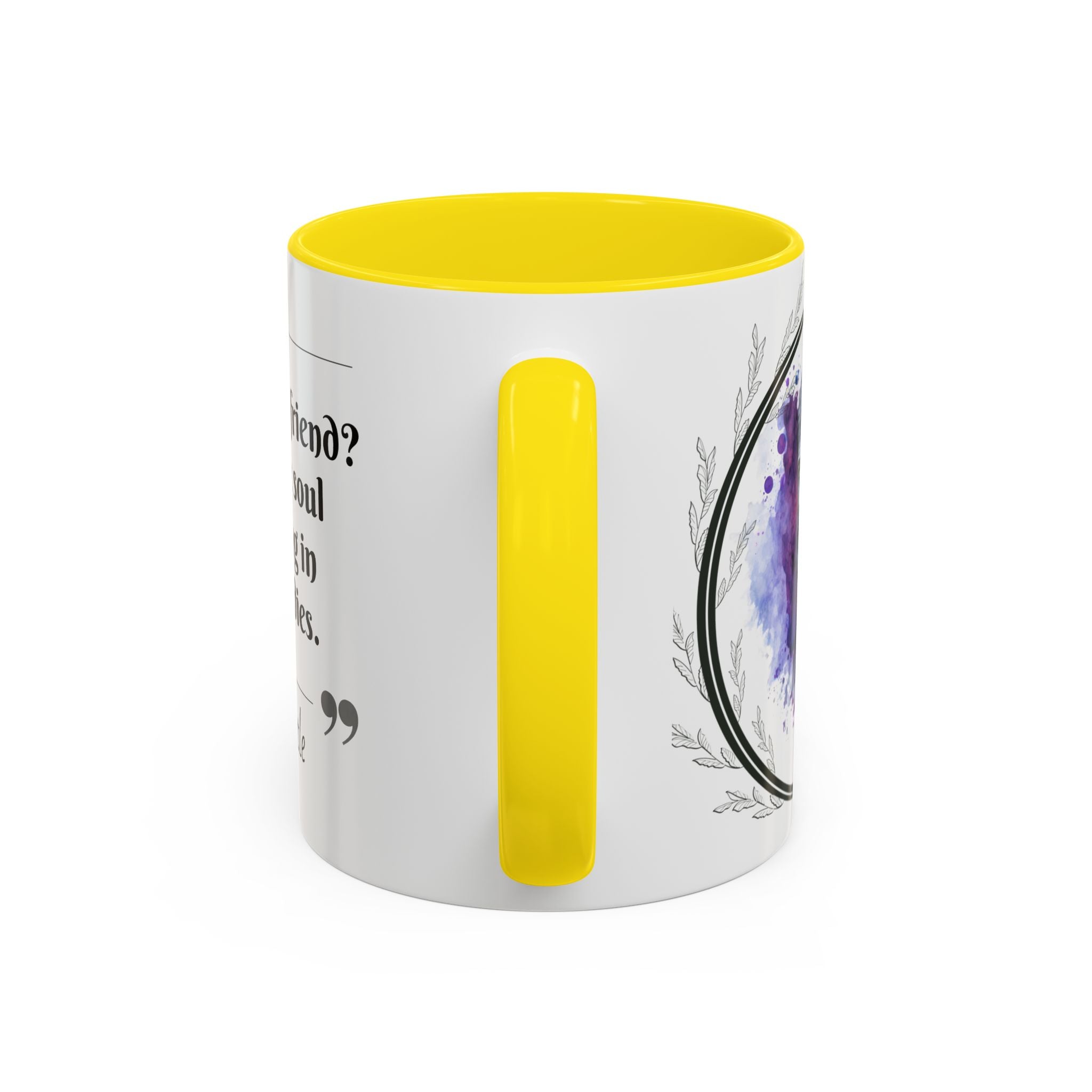 Aristotle What is a Friend Quote Mug | Motivational Philosophy Cup | 11oz, 15oz Accent Mugs for Thinkers & Positivity Lovers
