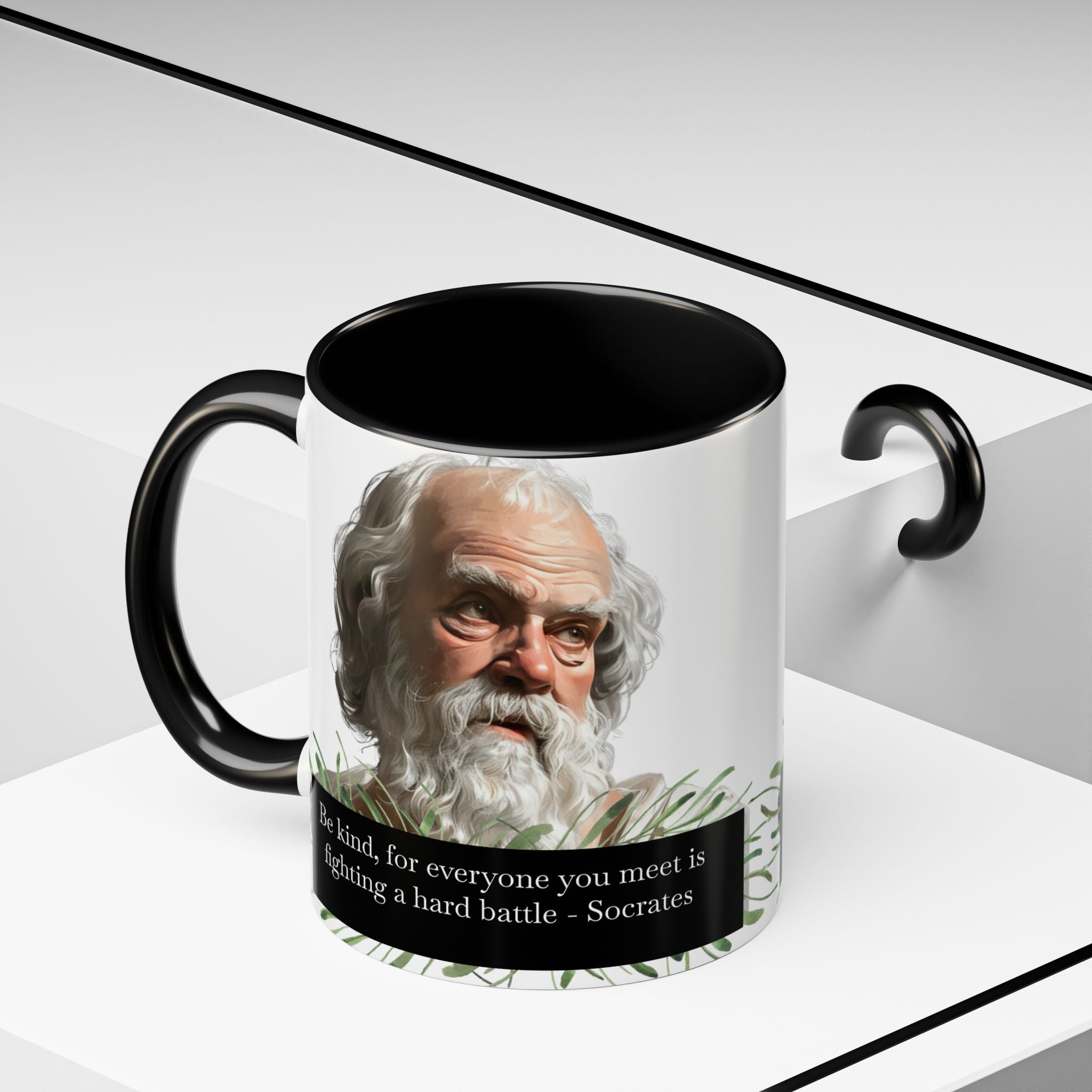 Socrates quote - Be Kind... 11oz, 15oz Accent Mugs