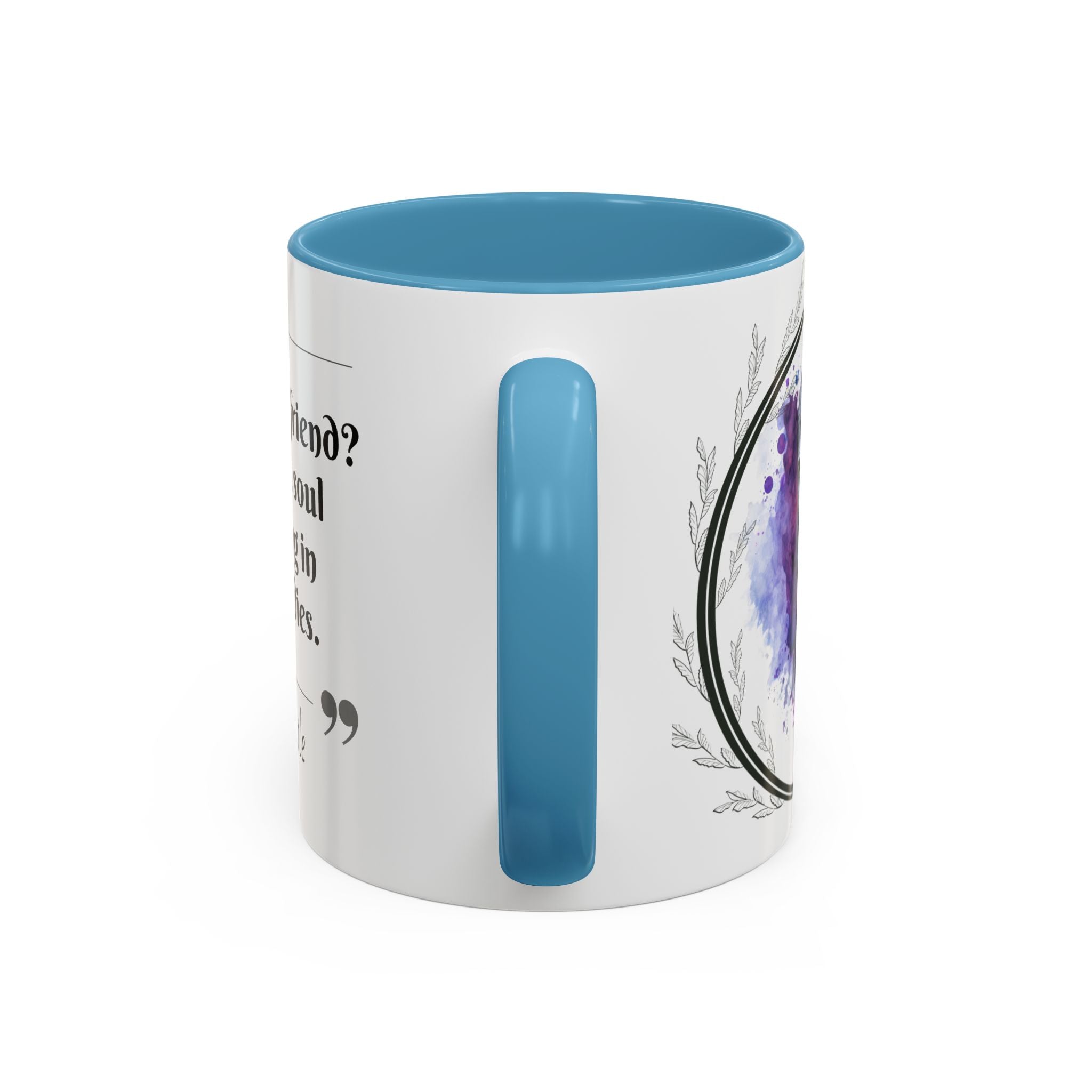 Aristotle What is a Friend Quote Mug | Motivational Philosophy Cup | 11oz, 15oz Accent Mugs for Thinkers & Positivity Lovers