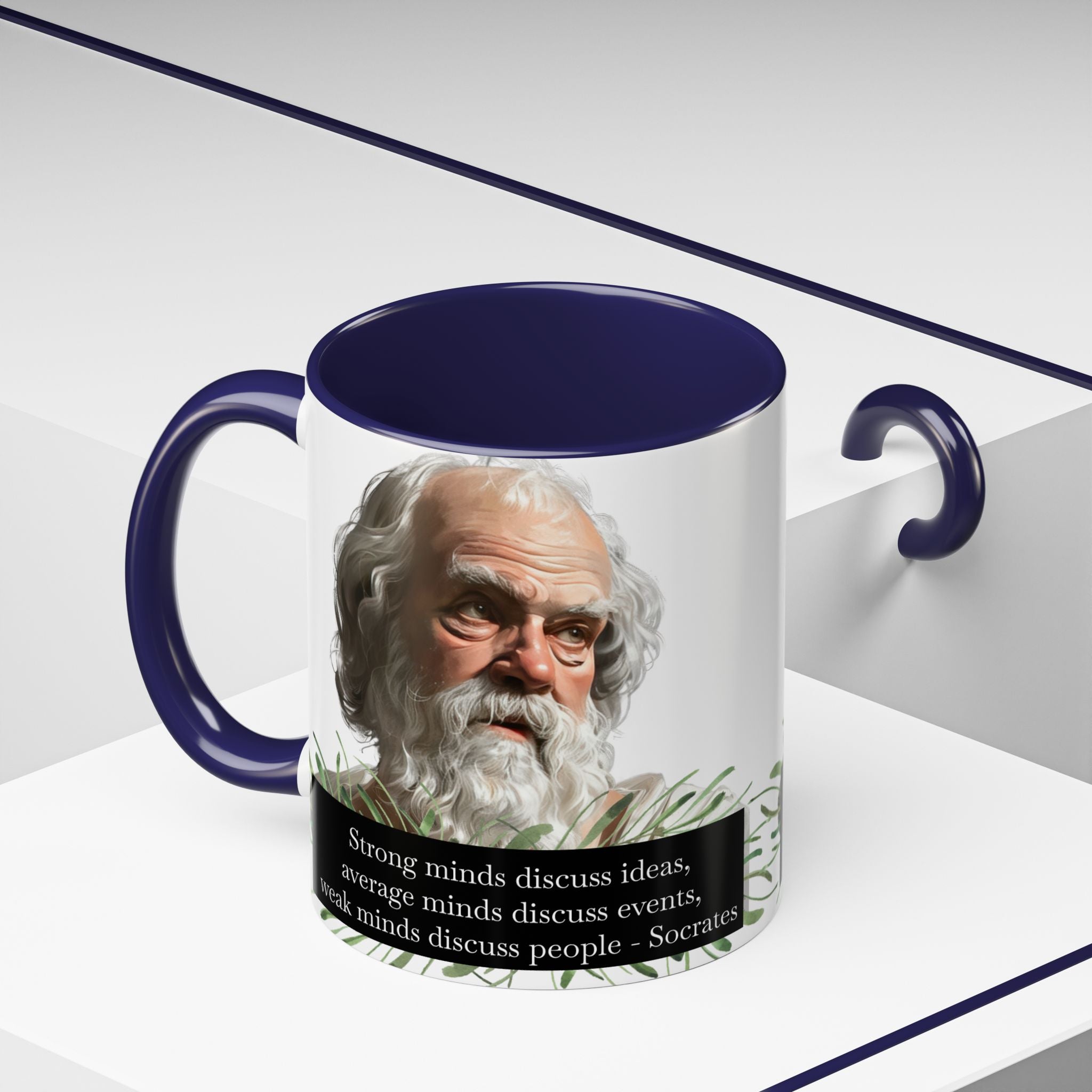 Socrates quote on Ideas, Events and People Discussions - 11oz, 15oz Accent Mugs