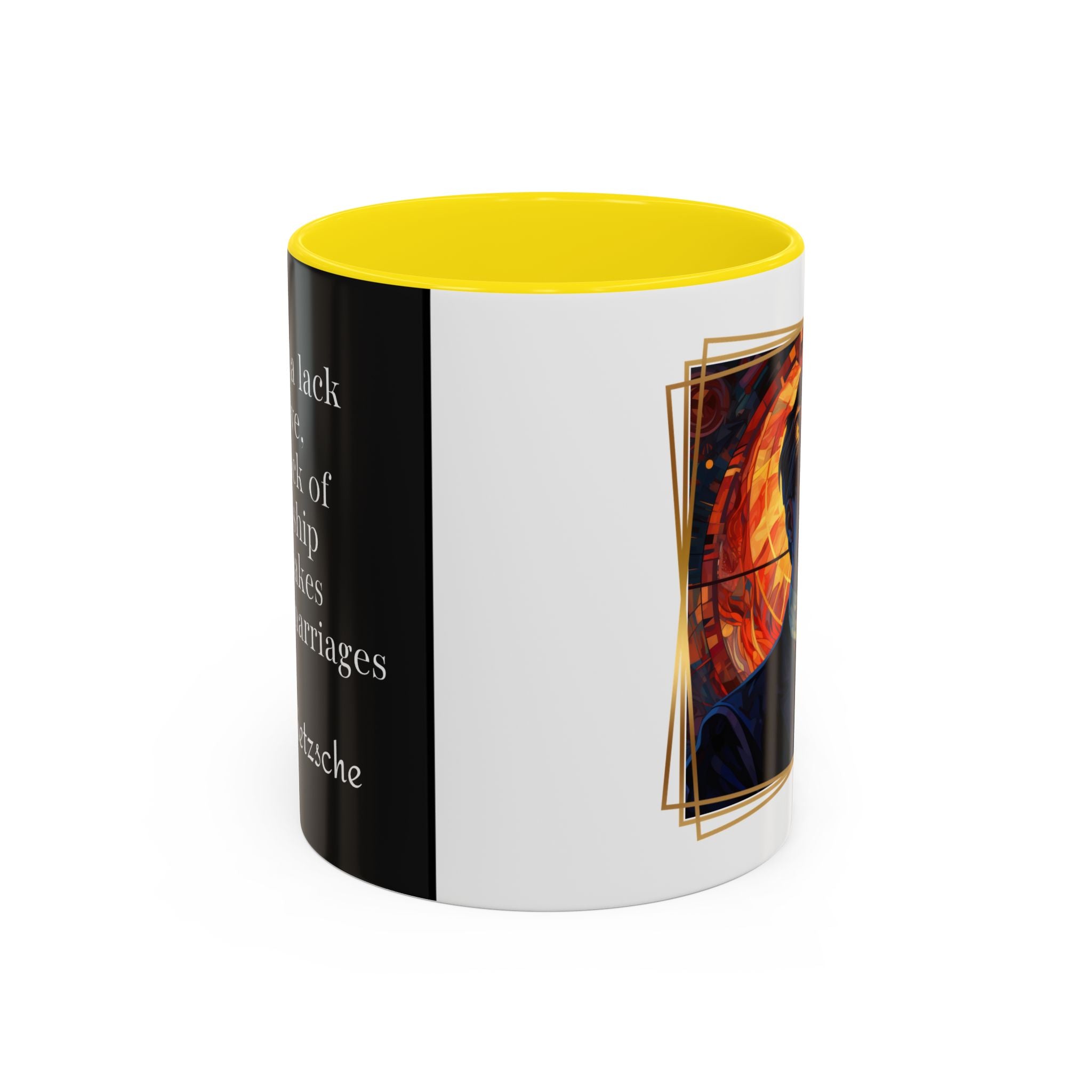 Nietzsche Friendship makes a Marriage Quote Coffee Cup | 11oz, 15oz Accent Mugs for Philosophy Lovers & Thoughtful Gifts