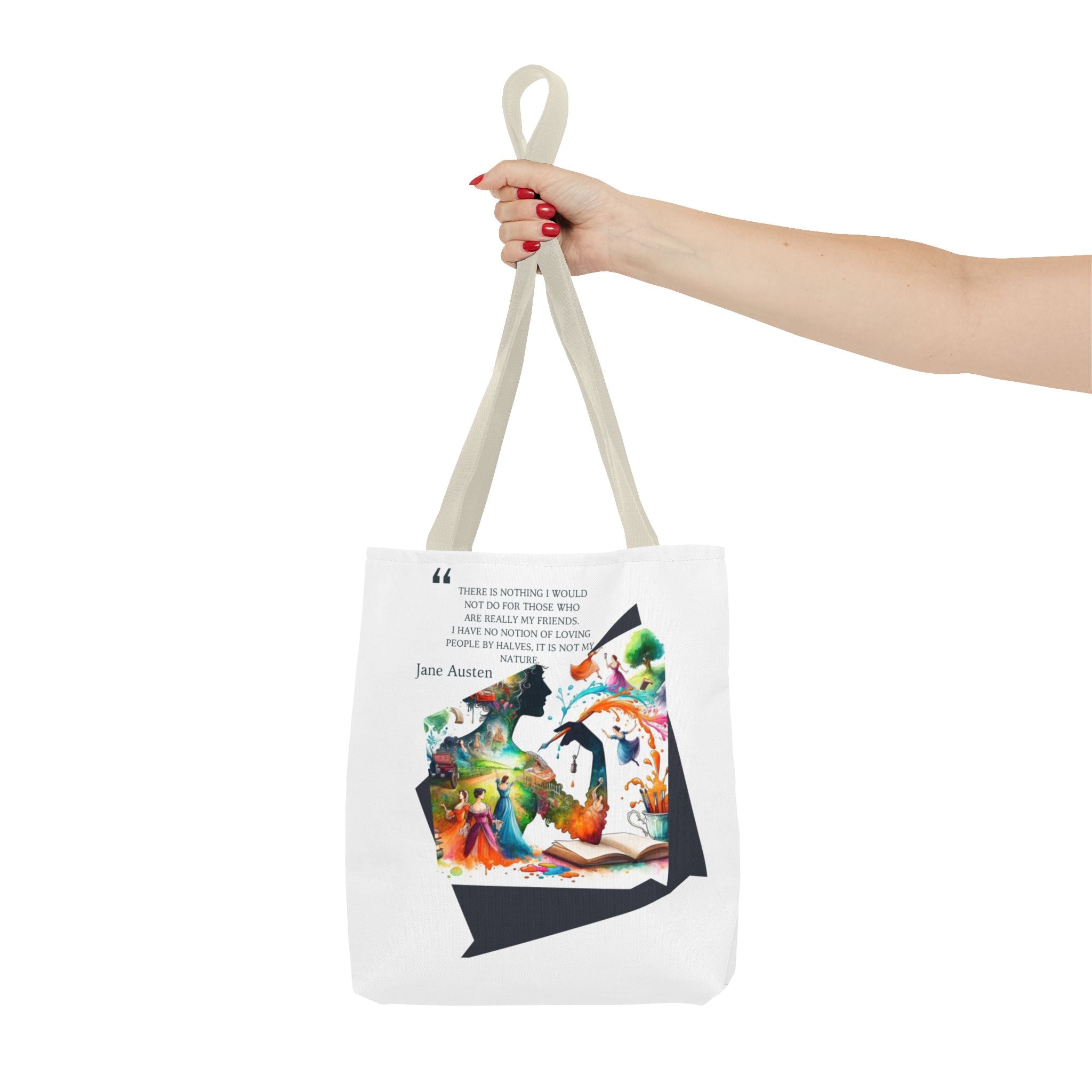 Jane Austen - There is nothing I wouldn't do for my friends Tote Bag (AOP) in 3 sizes