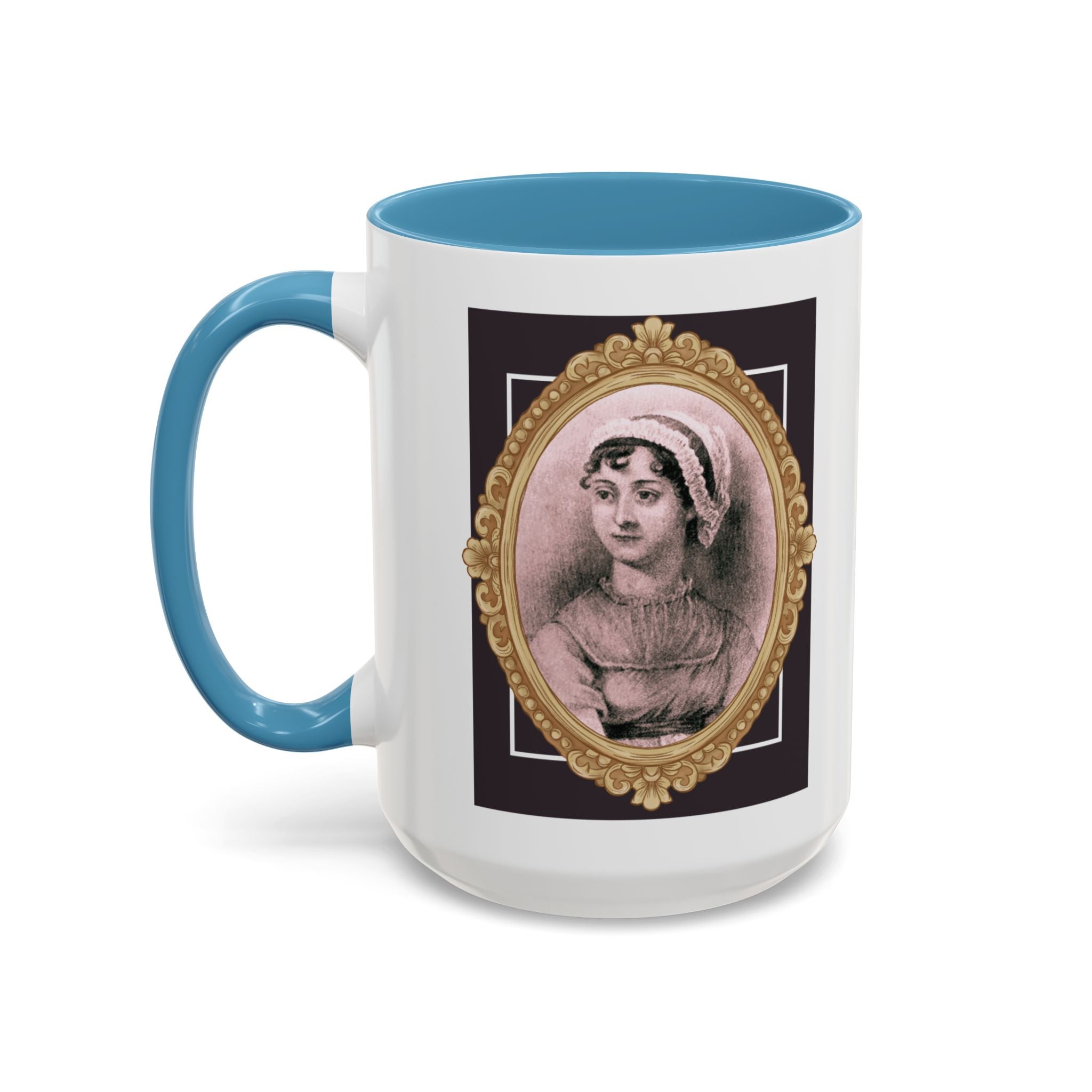 Jane Austen If I Loved You Less, I Might Talk About It More Author Picture Accent Coffee Mug - 11oz & 15oz Options | Romance Gift