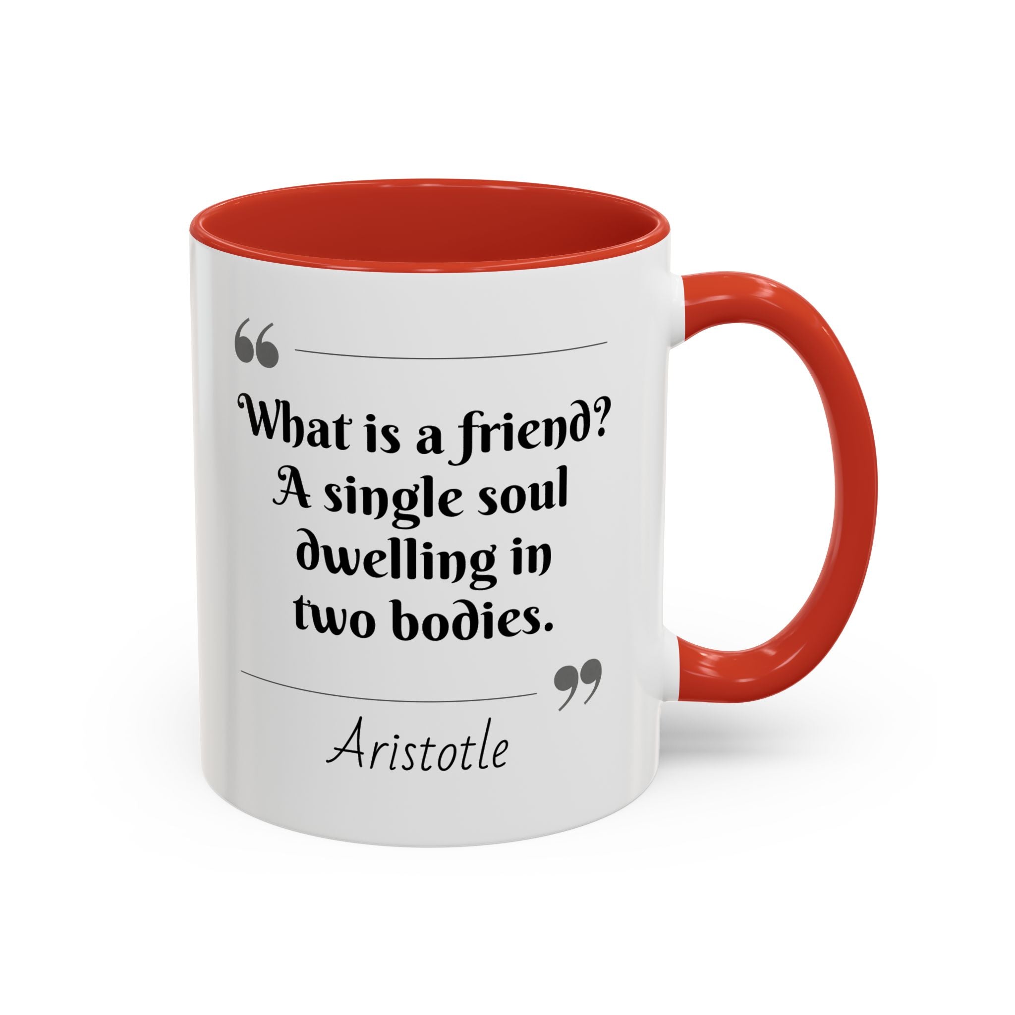 Aristotle What is a Friend Quote Mug | Motivational Philosophy Cup | 11oz, 15oz Accent Mugs for Thinkers & Positivity Lovers