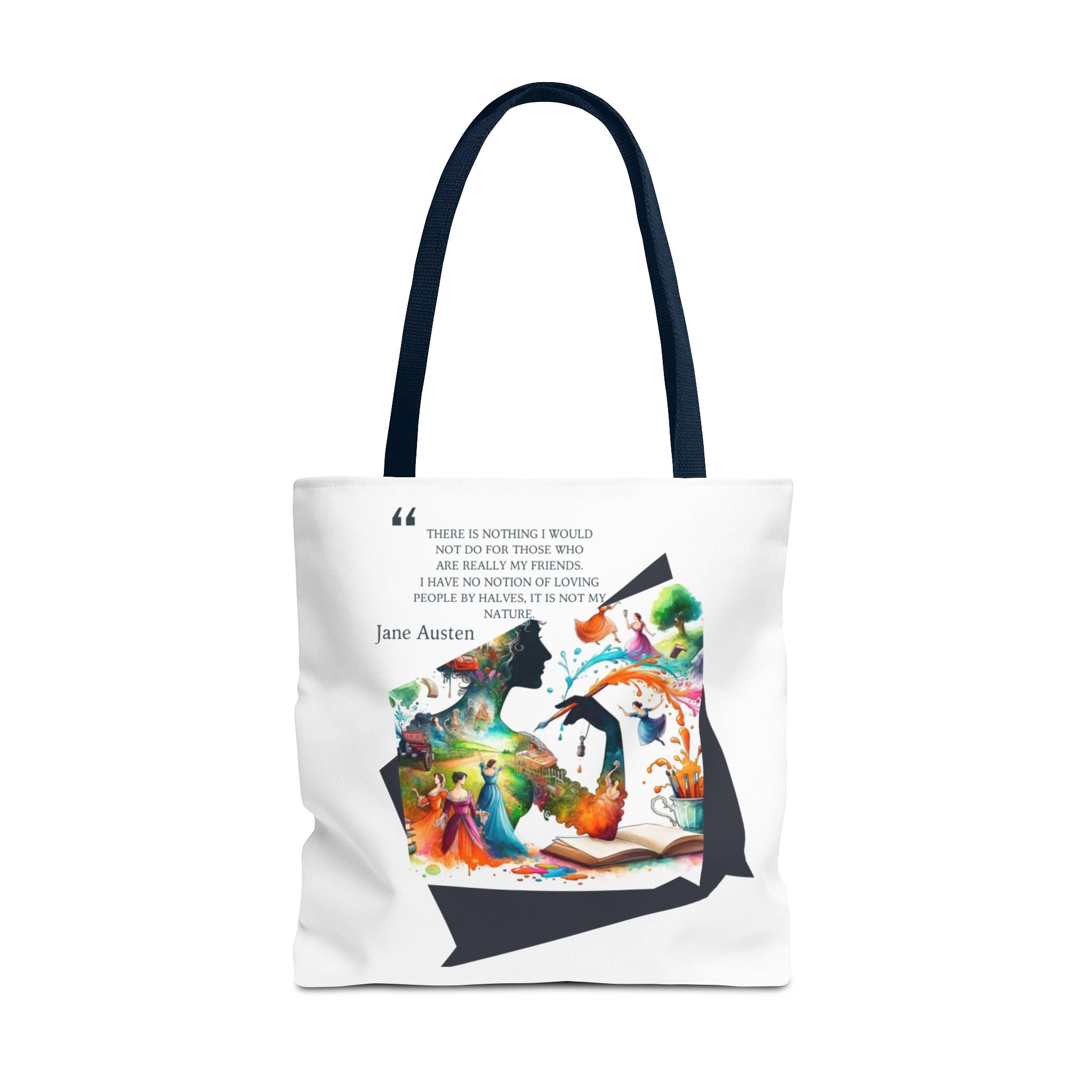 Jane Austen - There is nothing I wouldn't do for my friends Tote Bag (AOP) in 3 sizes