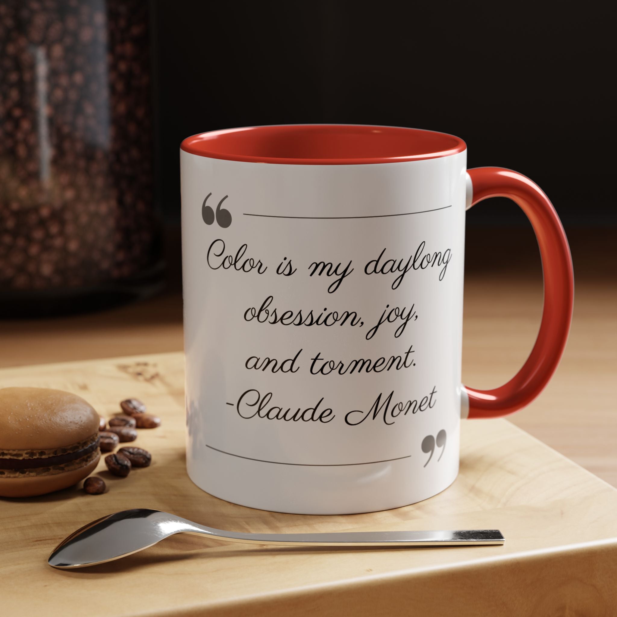 Claude Monet quote - Color is my daylong... - Accent Coffee Mug (11, 15oz) | Impressionist Artist and Artwork
