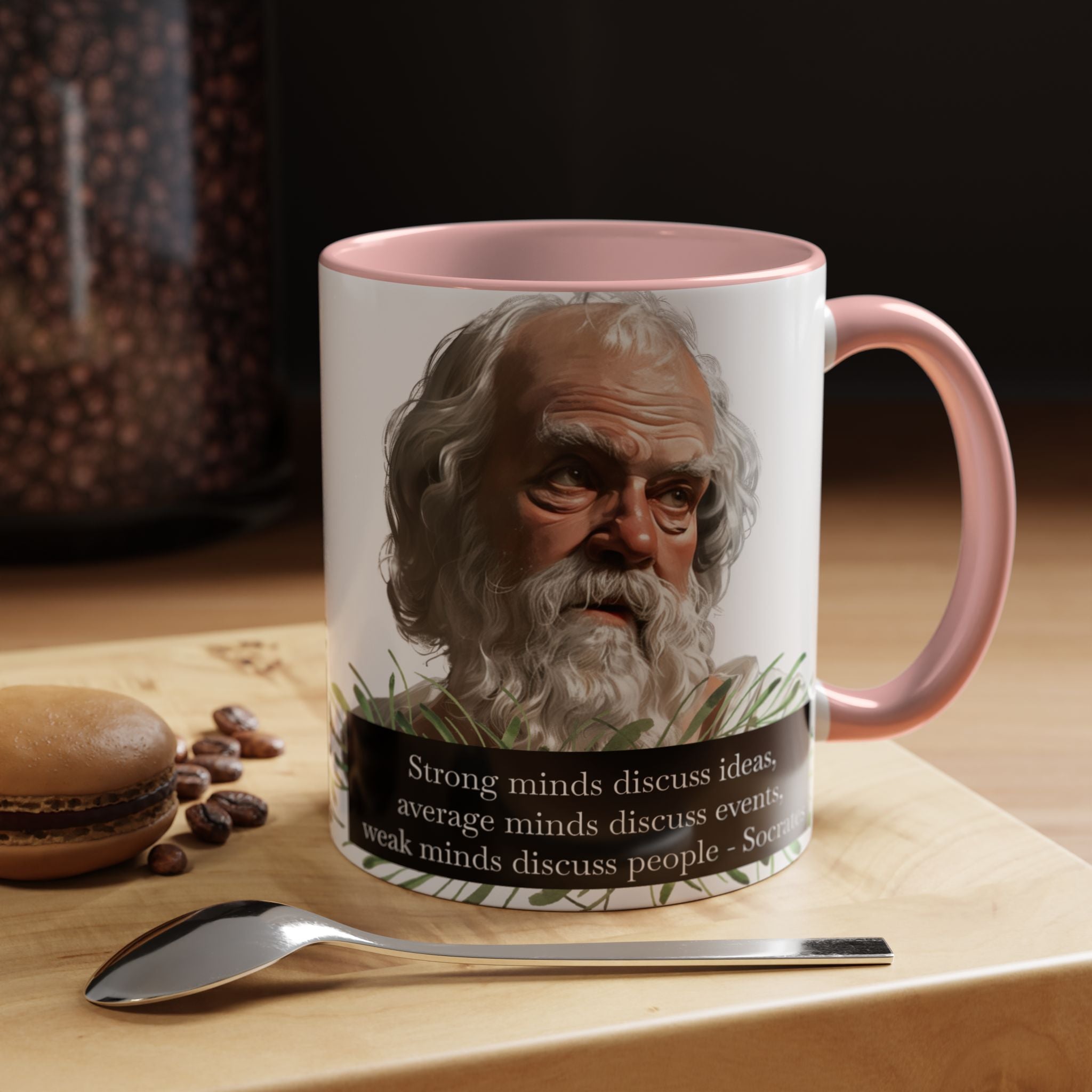 Socrates quote on Ideas, Events and People Discussions - 11oz, 15oz Accent Mugs