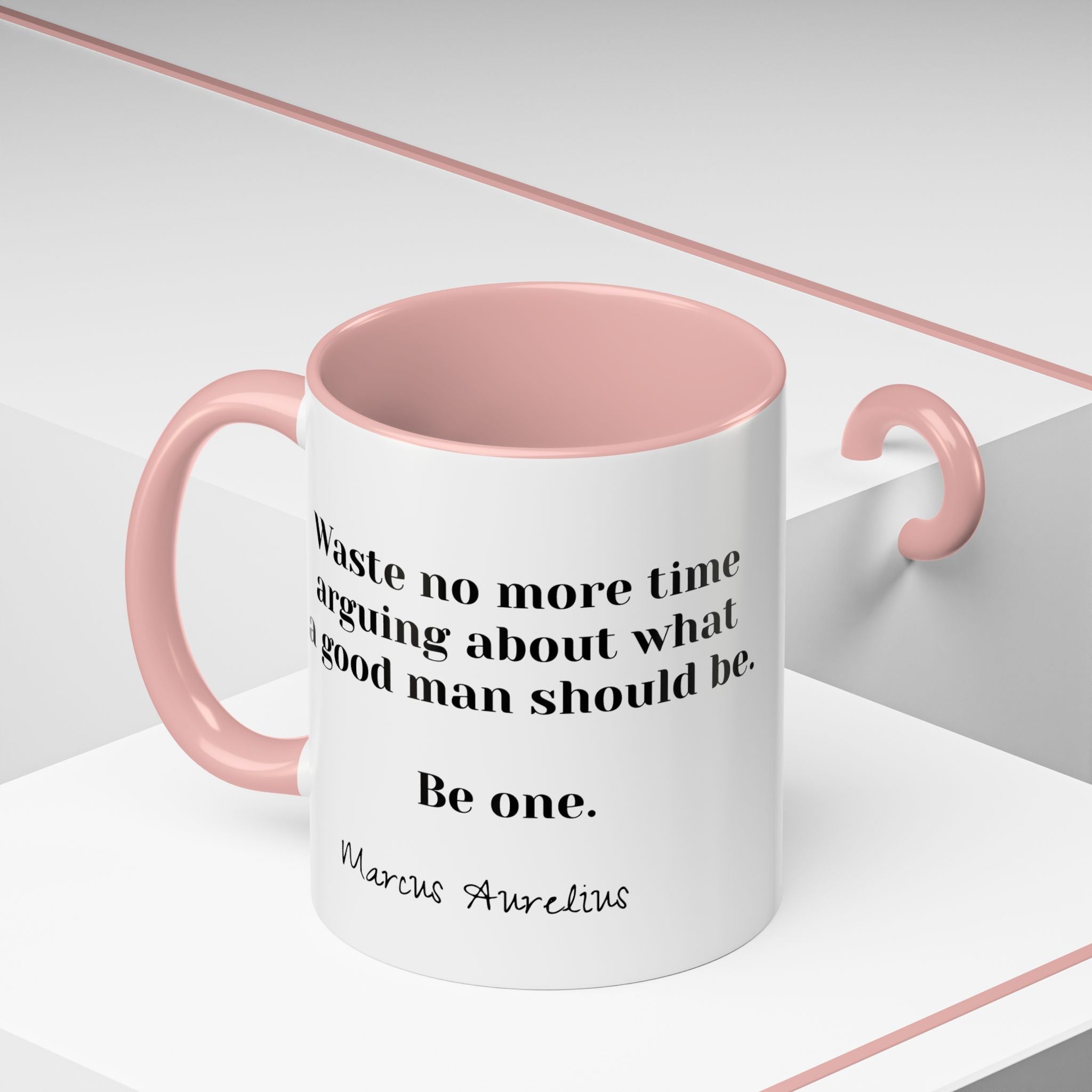 Marcus Aurelius Be a Good Man Quote Mug | Philosophical Coffee Cup | 11oz, 15oz Accent Mugs for Thinkers| Stoics| Roman Empire