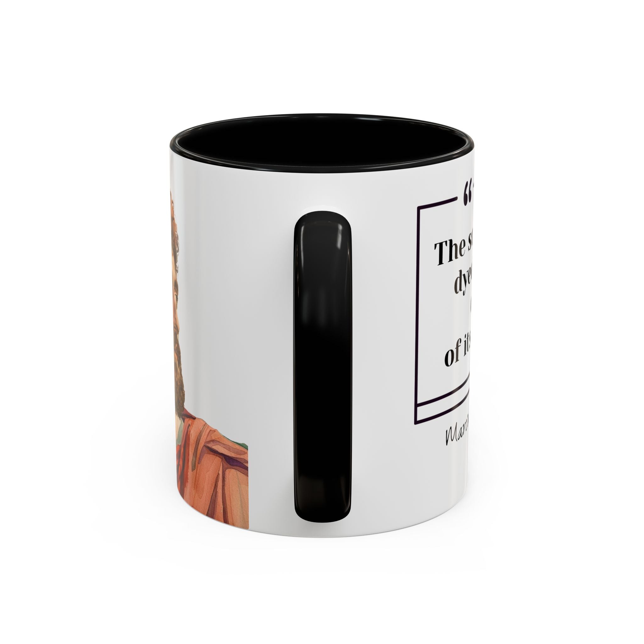 Marcus Aurelius Colour of a Soul Quote Mug | Philosophical Coffee Cup | 11oz, 15oz Accent Mugs for Thinkers| Stoics| Roman Empire