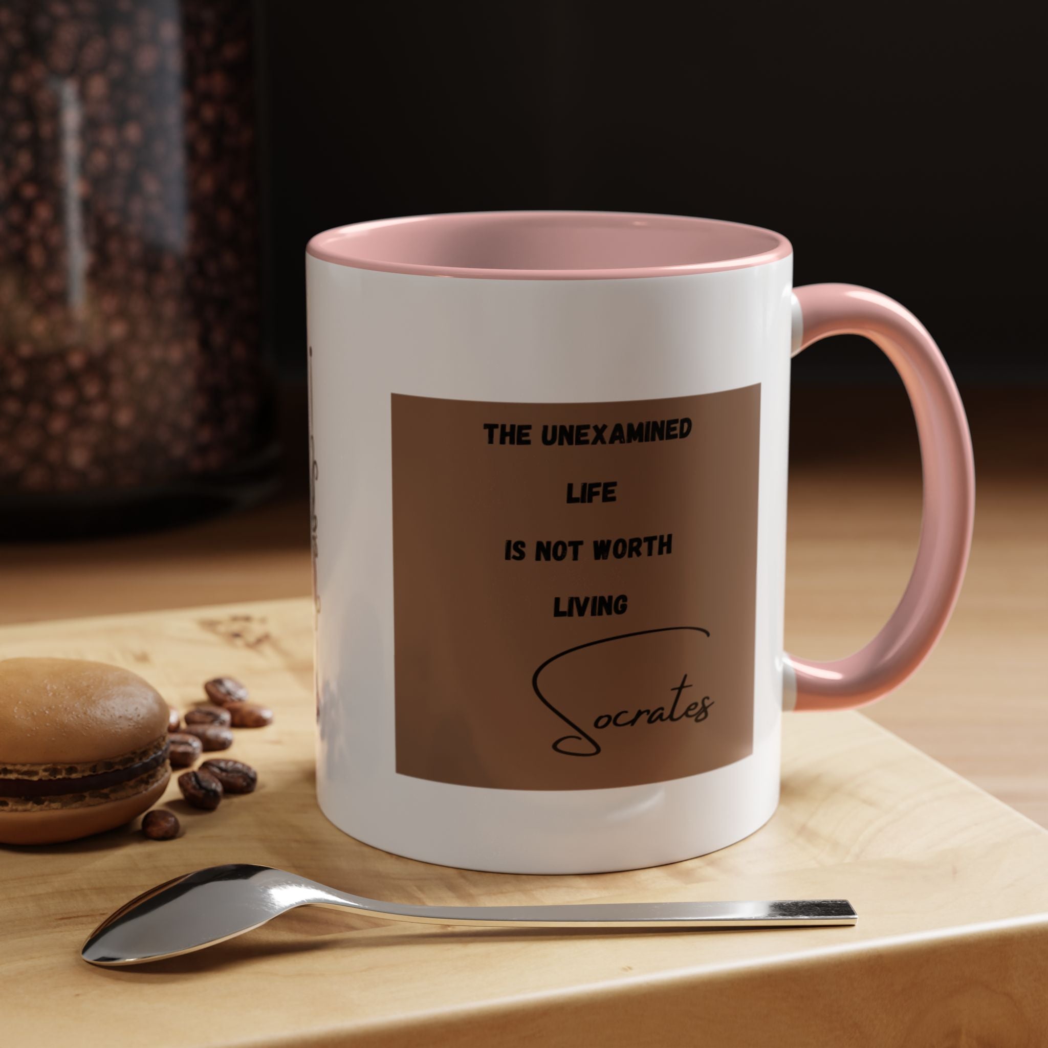 Socrates quote -  The Unexamined Life Is Not Worth Living | Philosophical Coffee Cup | 11oz, 15oz Accent Mugs for Thinkers & Wisdom Seekers