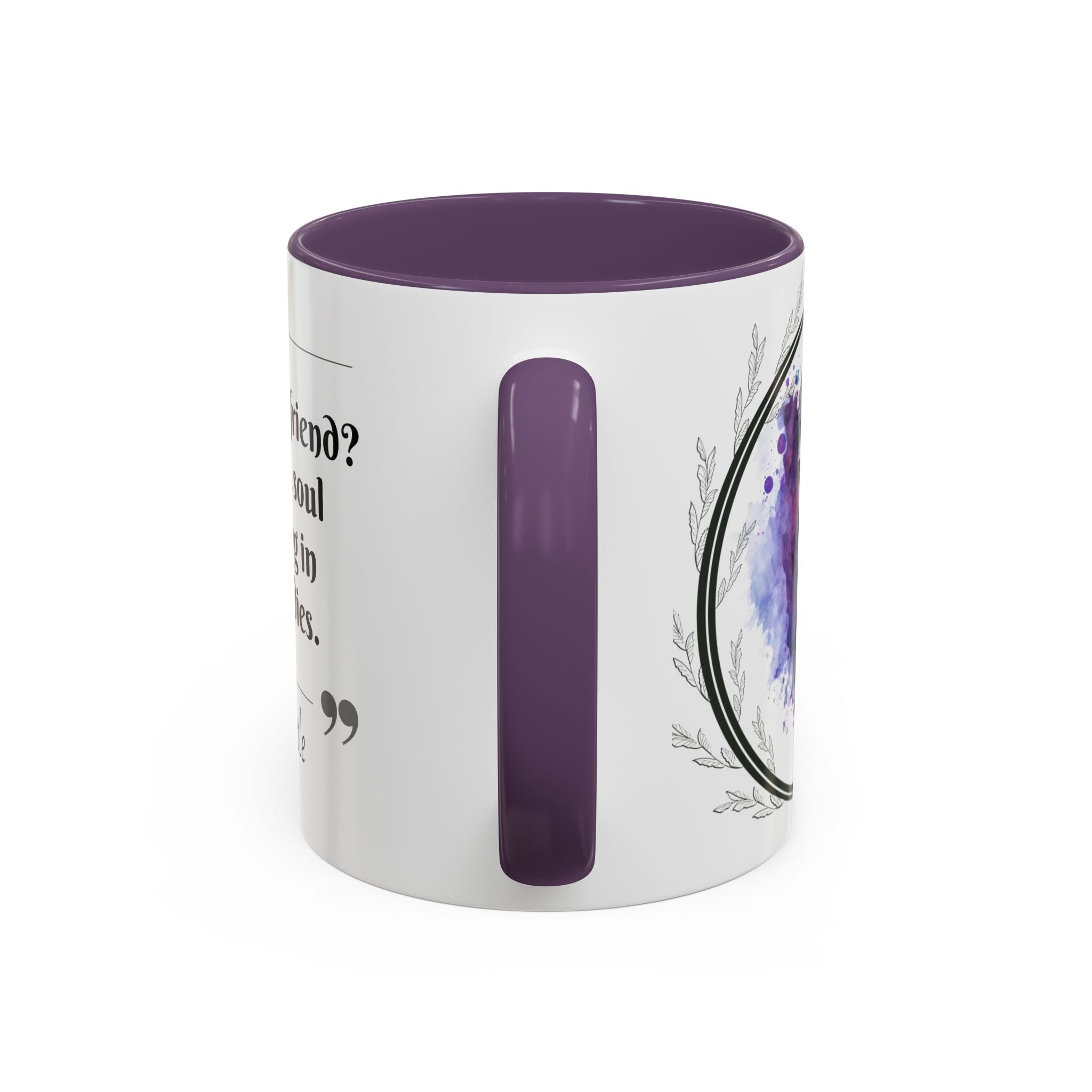 Aristotle What is a Friend Quote Mug | Motivational Philosophy Cup | 11oz, 15oz Accent Mugs for Thinkers & Positivity Lovers