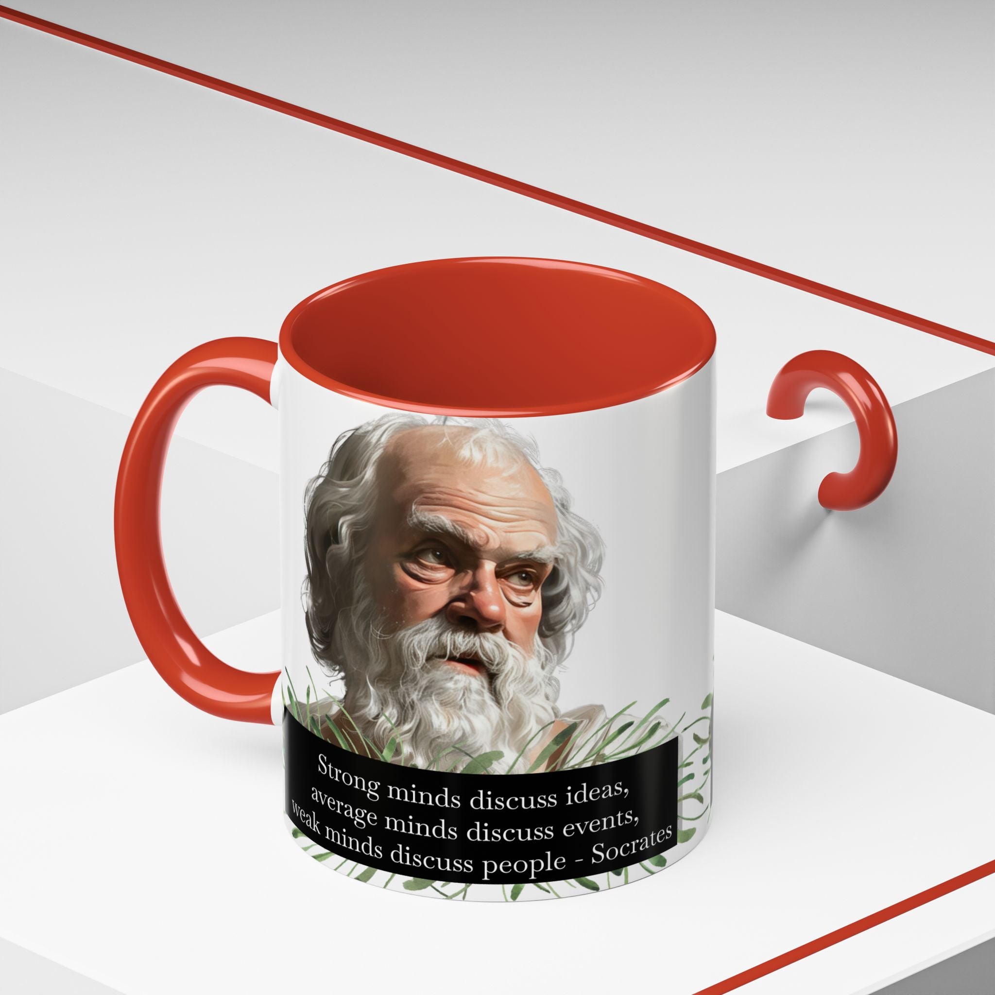 Socrates quote on Ideas, Events and People Discussions - 11oz, 15oz Accent Mugs