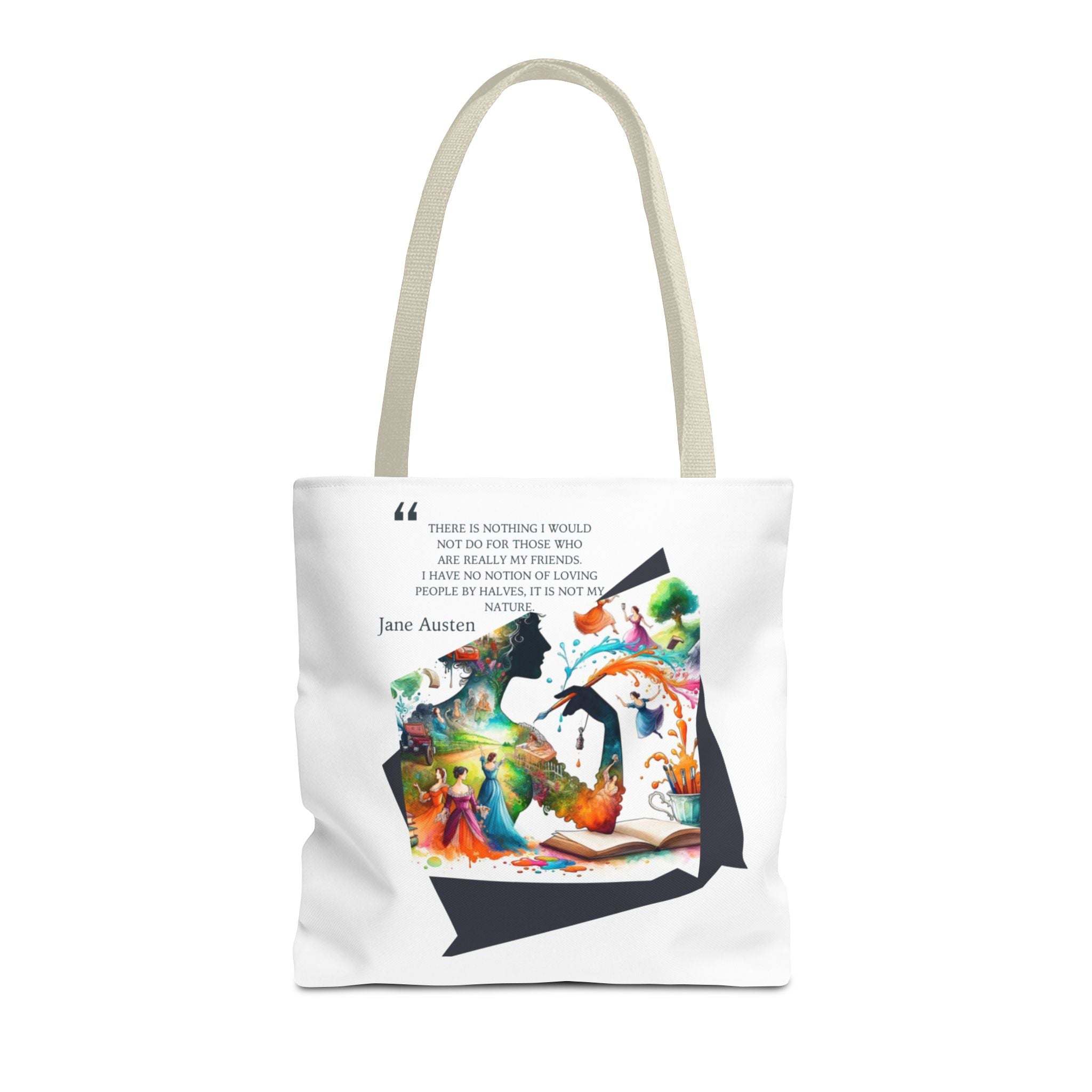 Jane Austen - There is nothing I wouldn't do for my friends Tote Bag (AOP) in 3 sizes