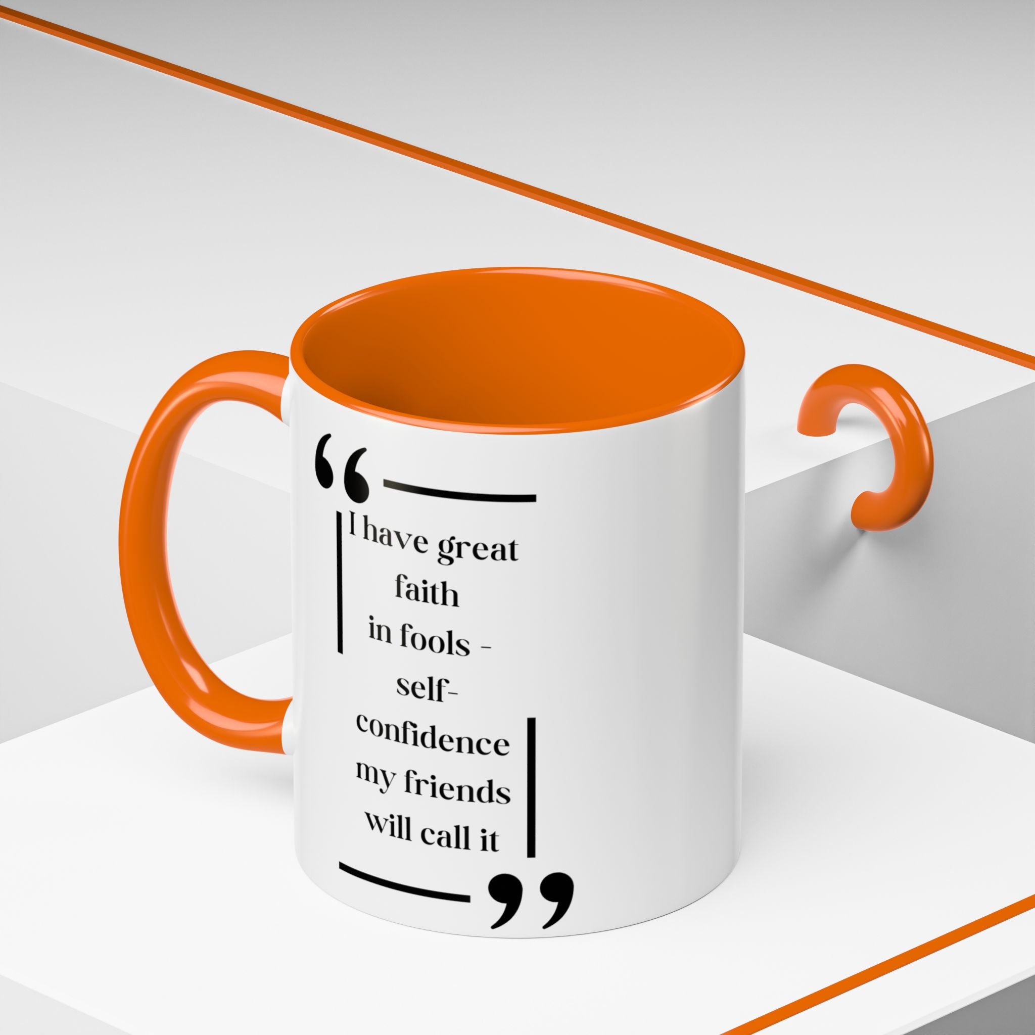 Edgar Allan Poe Quote Mug - I Have Great Faith in Fools - with Author Drawing  | 11oz & 15oz Options | Humor and Sarcasm mug