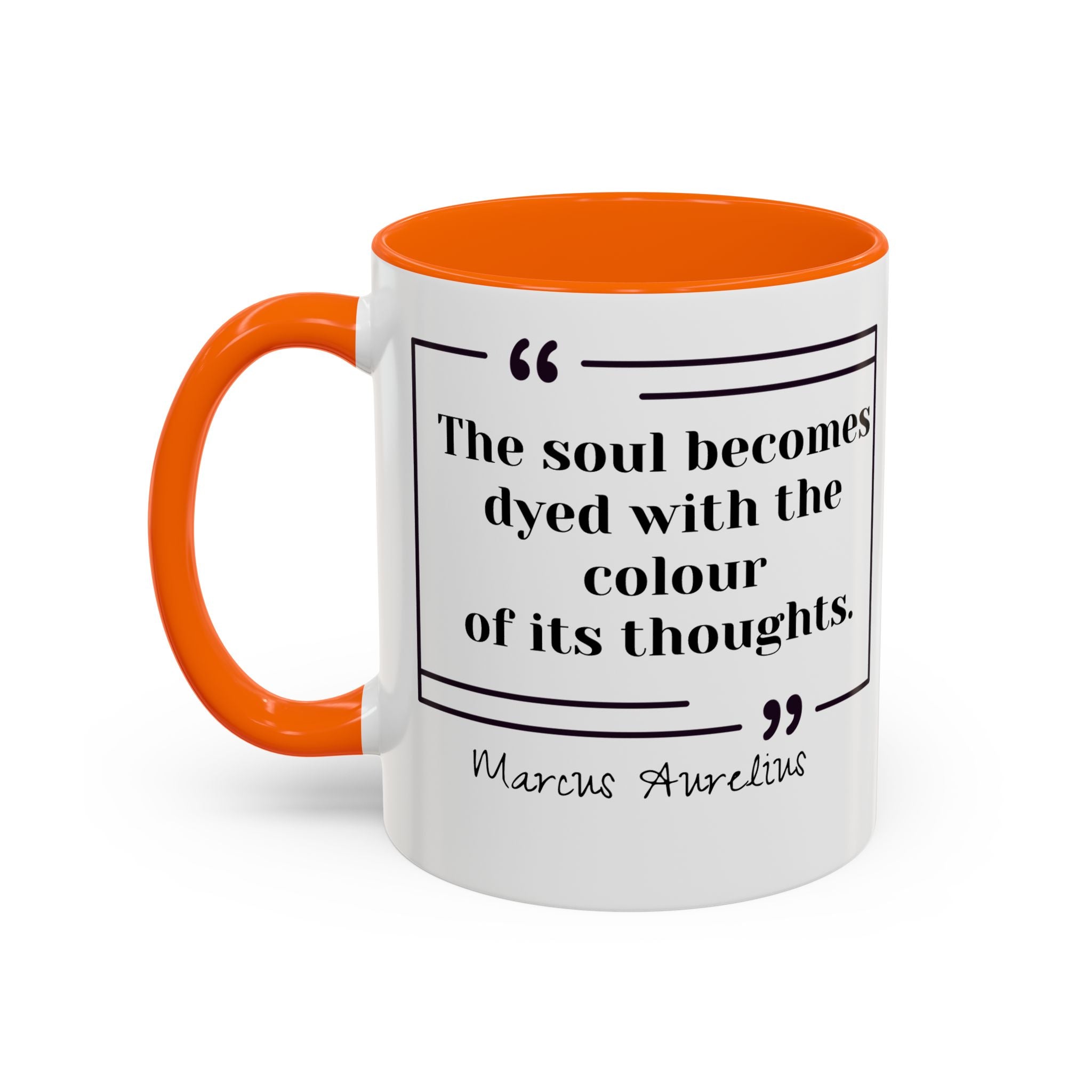 Marcus Aurelius Colour of a Soul Quote Mug | Philosophical Coffee Cup | 11oz, 15oz Accent Mugs for Thinkers| Stoics| Roman Empire