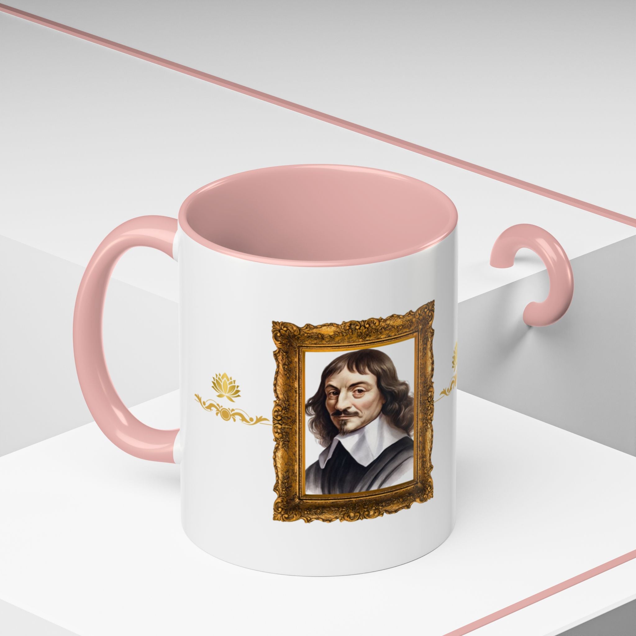 Rene Descartes -  I think, therefore I am - Quote Accent Coffee Mug (11, 15oz)