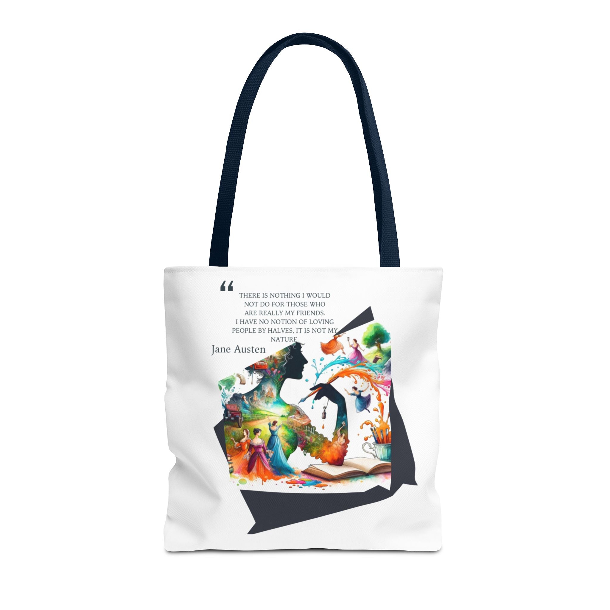 Jane Austen - There is nothing I wouldn't do for my friends Tote Bag (AOP) in 3 sizes