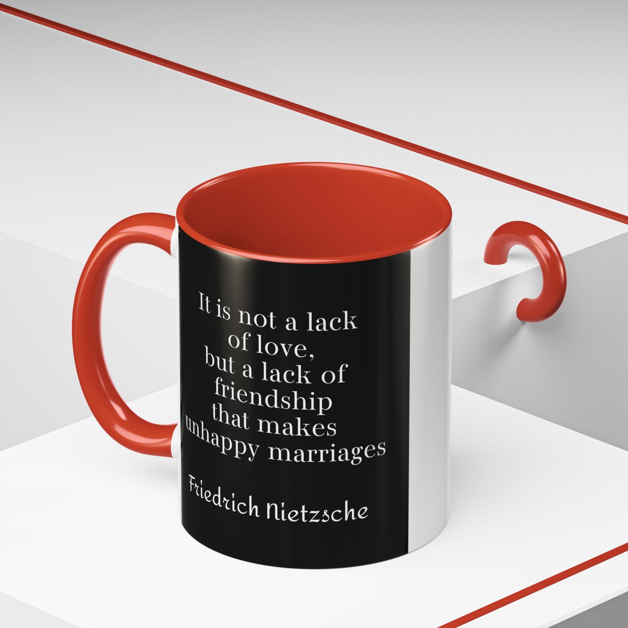 Nietzsche quote about Friendship and Marriage 11oz, 15oz Accent Mugs