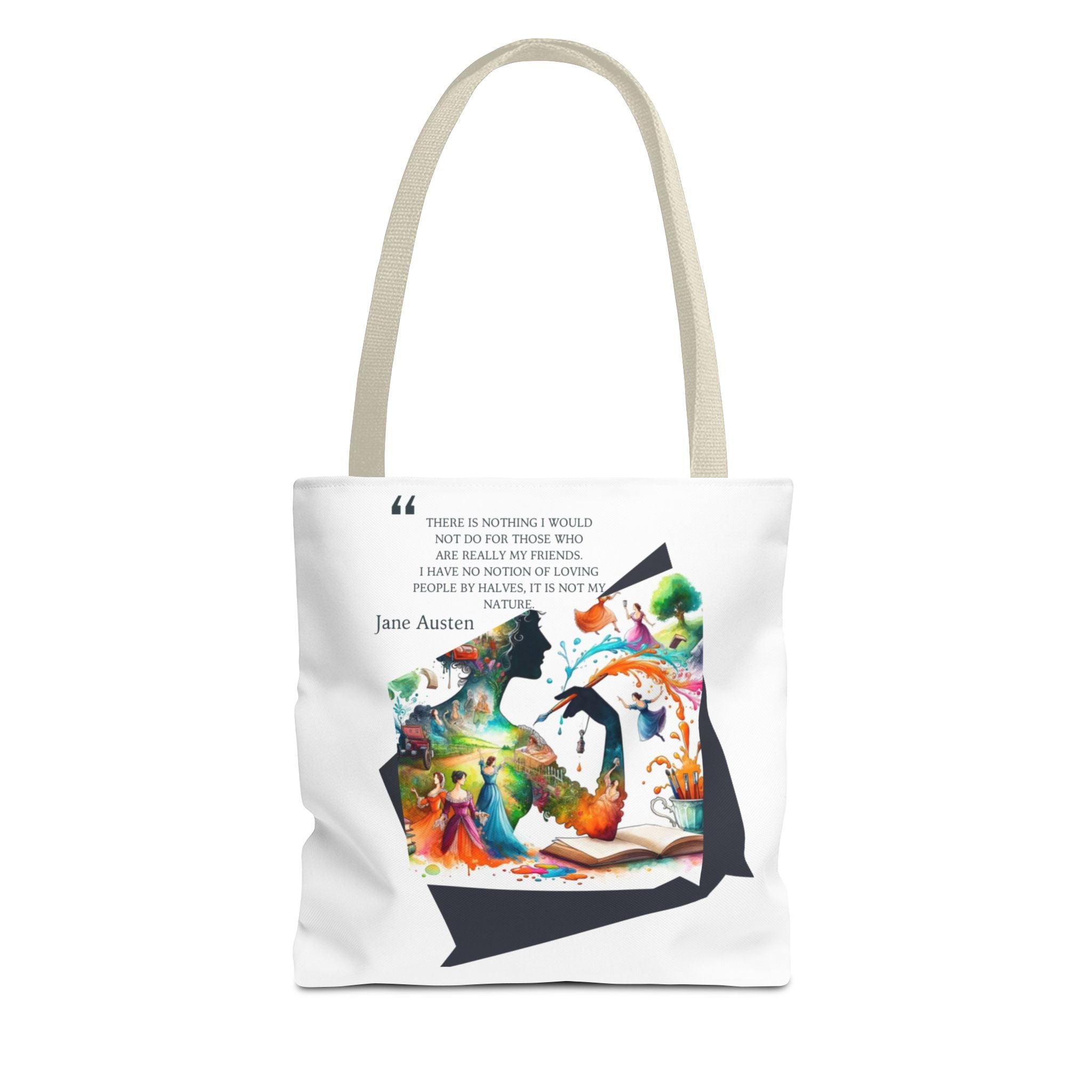 Jane Austen - There is nothing I wouldn't do for my friends Tote Bag (AOP) in 3 sizes