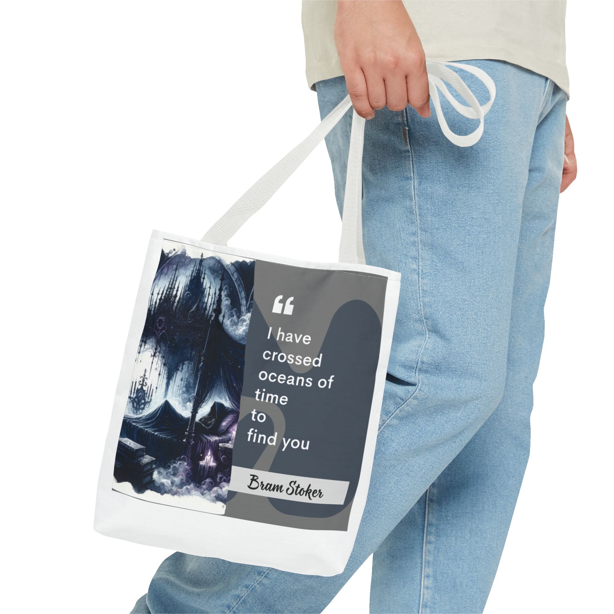 Bram Stoker Dracula Love Quote Tote Bag | Gothic Romance AOP Tote | Perfect for Dark Literature Fans