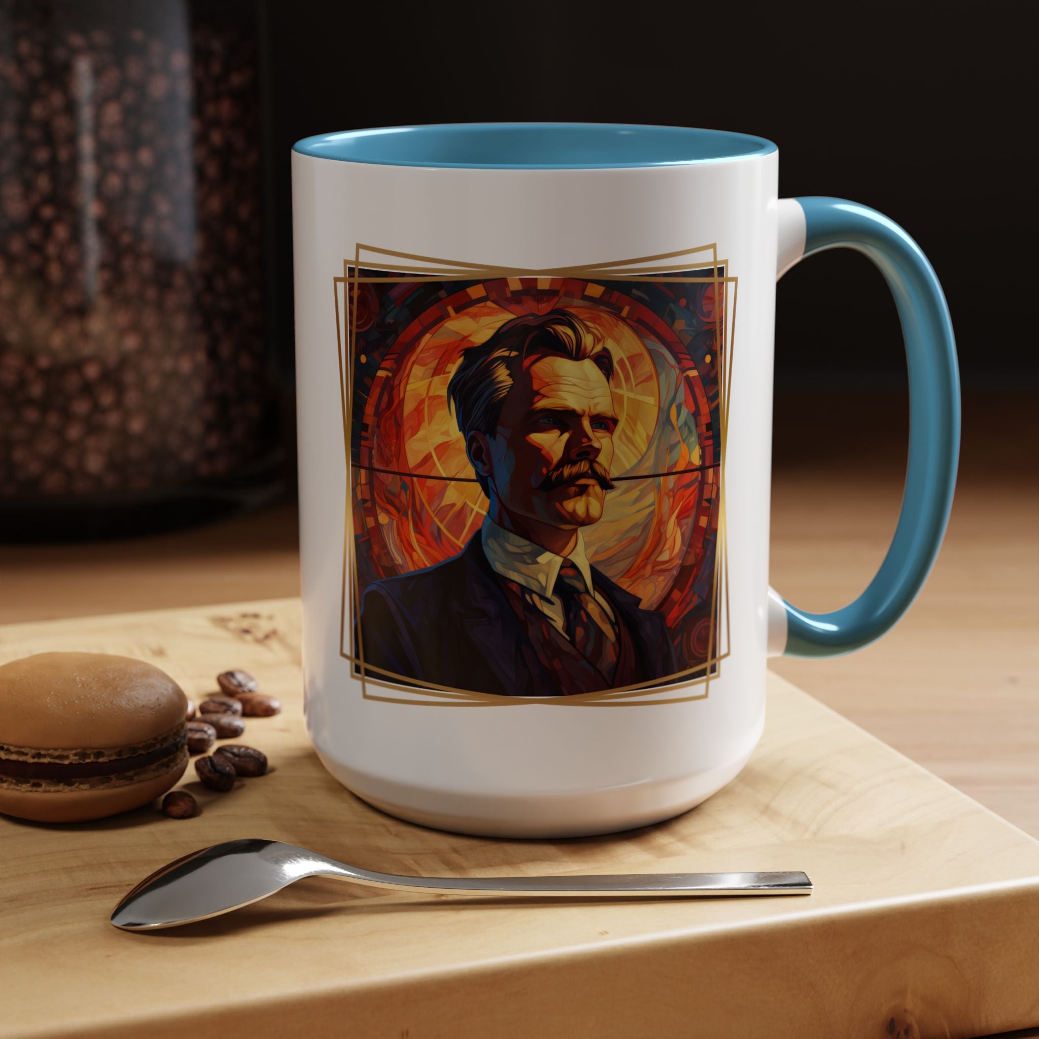 Nietzsche What does not kill us Quote Coffee Cup | 11oz, 15oz Accent Mugs for Philosophy Lovers & Thoughtful Gifts