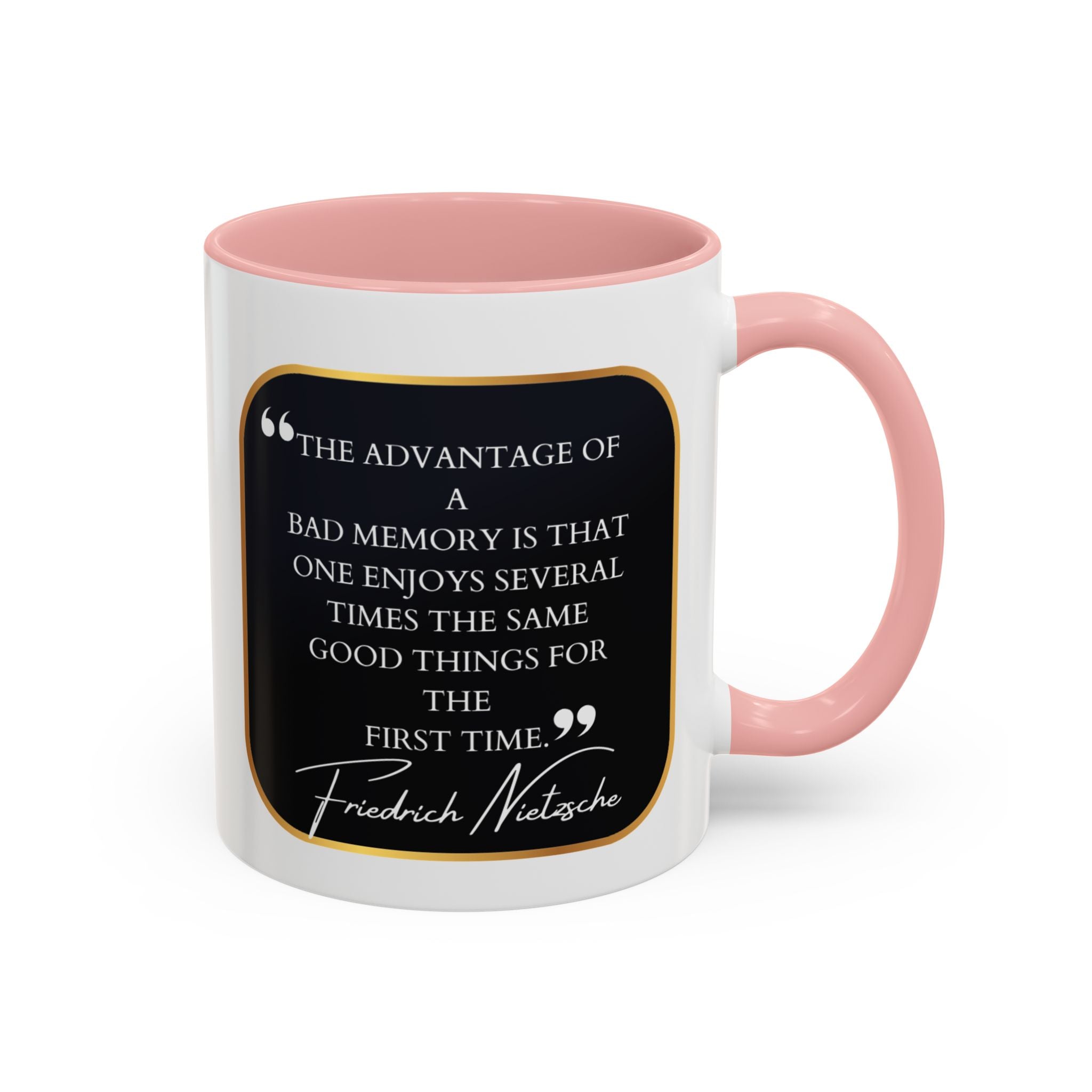 Nietzsche Bad Memory Advantage Quote Coffee Cup | 11oz, 15oz Accent Mugs for Philosophy Lovers & Thoughtful Gifts