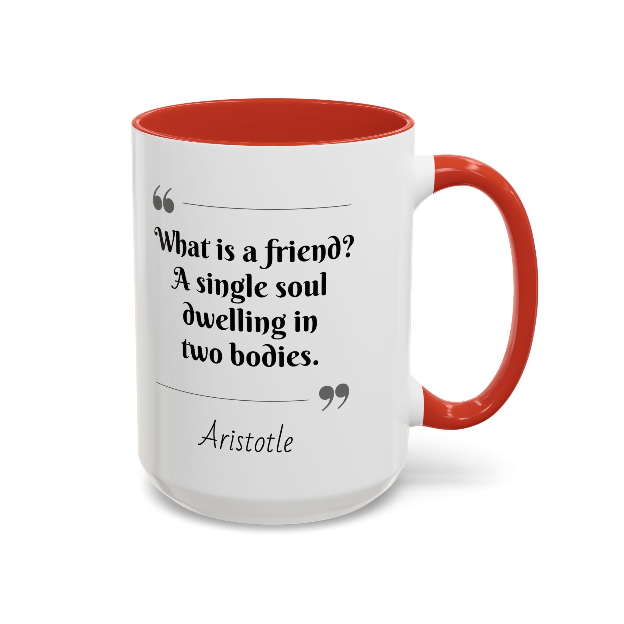 Aristotle What is a Friend Quote Mug | Motivational Philosophy Cup | 11oz, 15oz Accent Mugs for Thinkers & Positivity Lovers